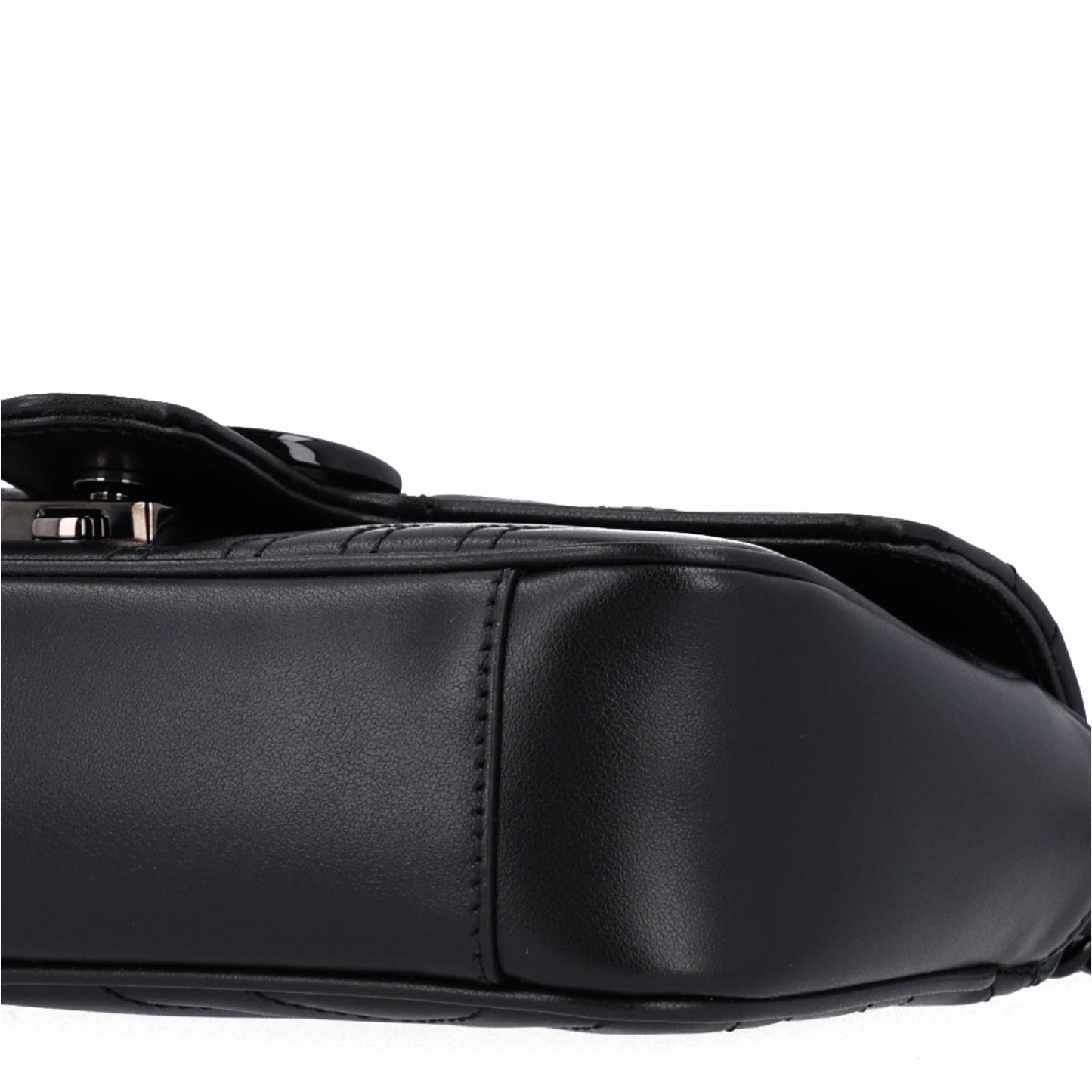 Calfskin Matelasse Monochrome Mini GG Marmont Shoulder Bag Black