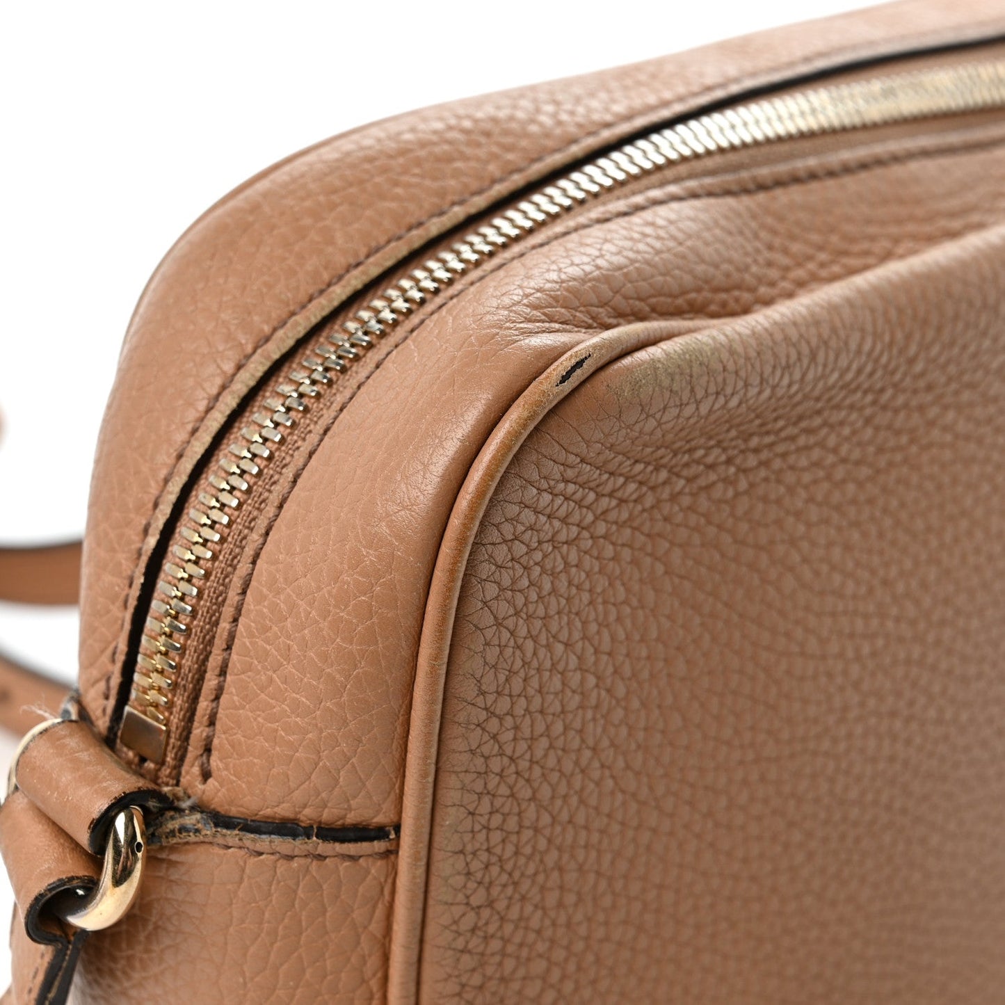Pebbled Calfskin Small Soho Disco Bag Camelia