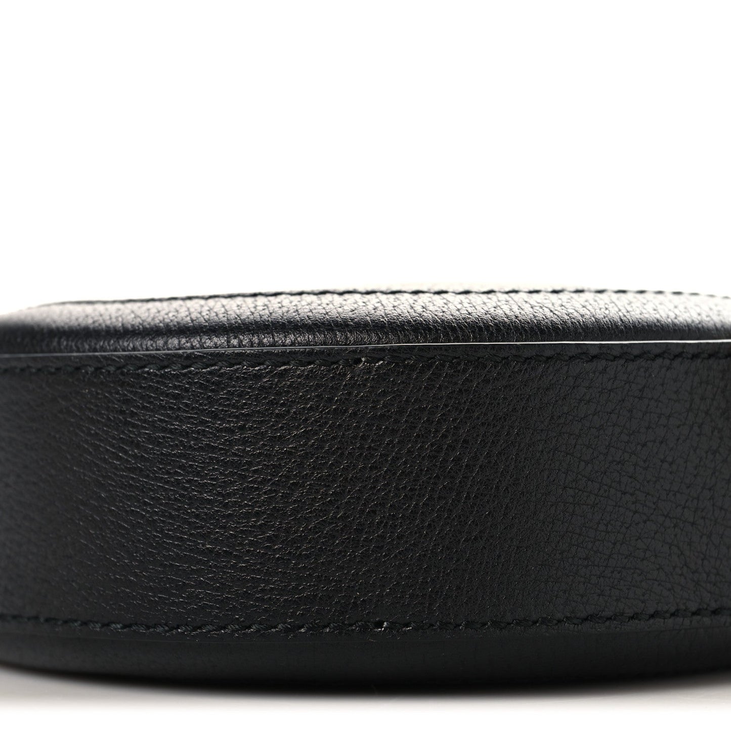 Grained Calfskin Web Mini Ophidia Round Shoulder Bag Black