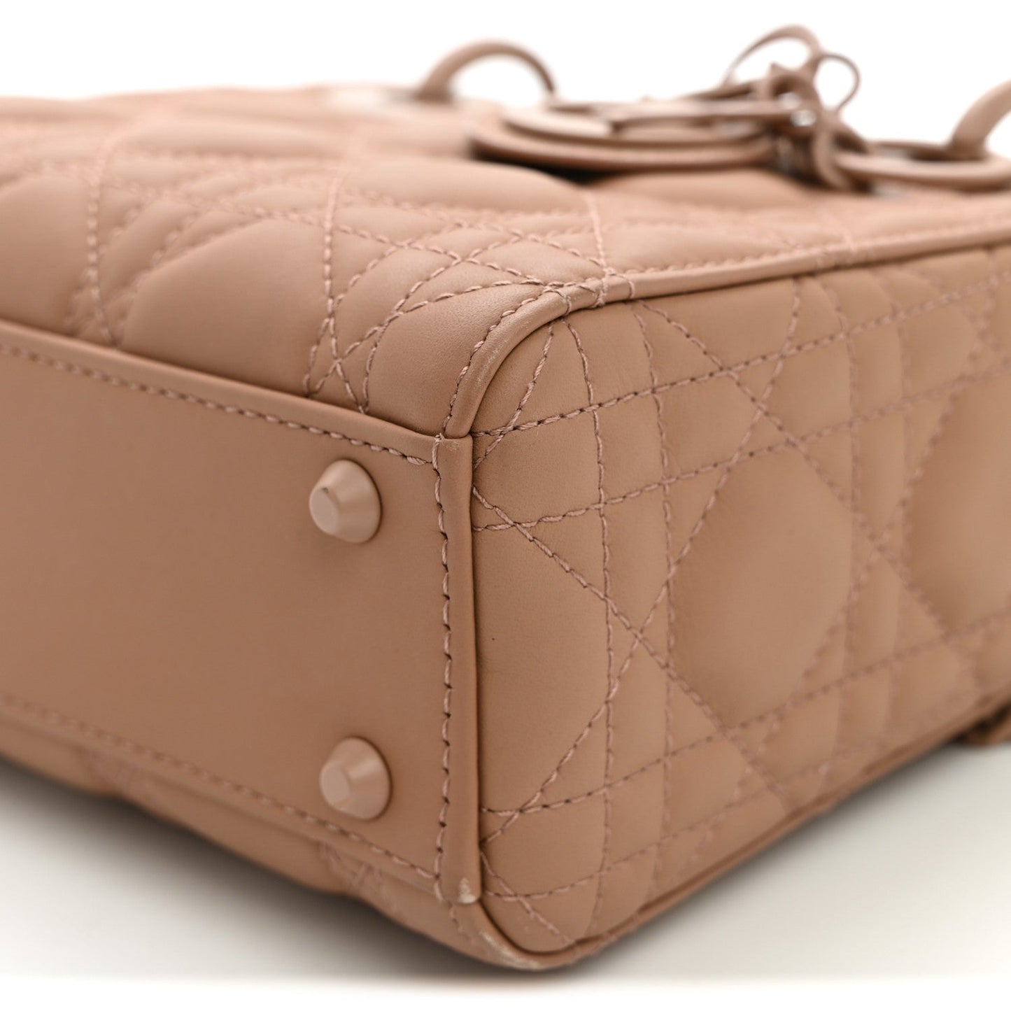 Ultra Matte Calfskin Cannage Mini Lady Dior Light Beige