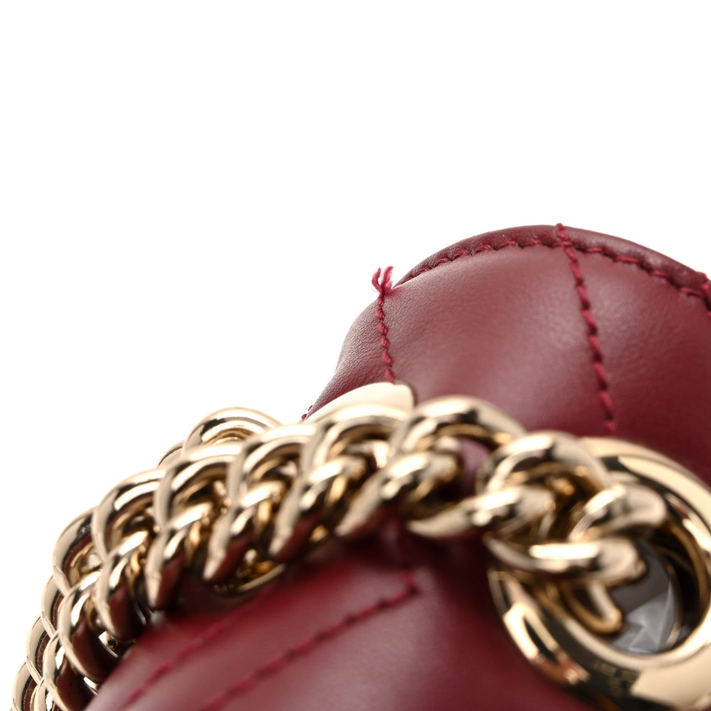 Calfskin Matelasse Mini GG Marmont Shoulder Bag Rosso Ancora