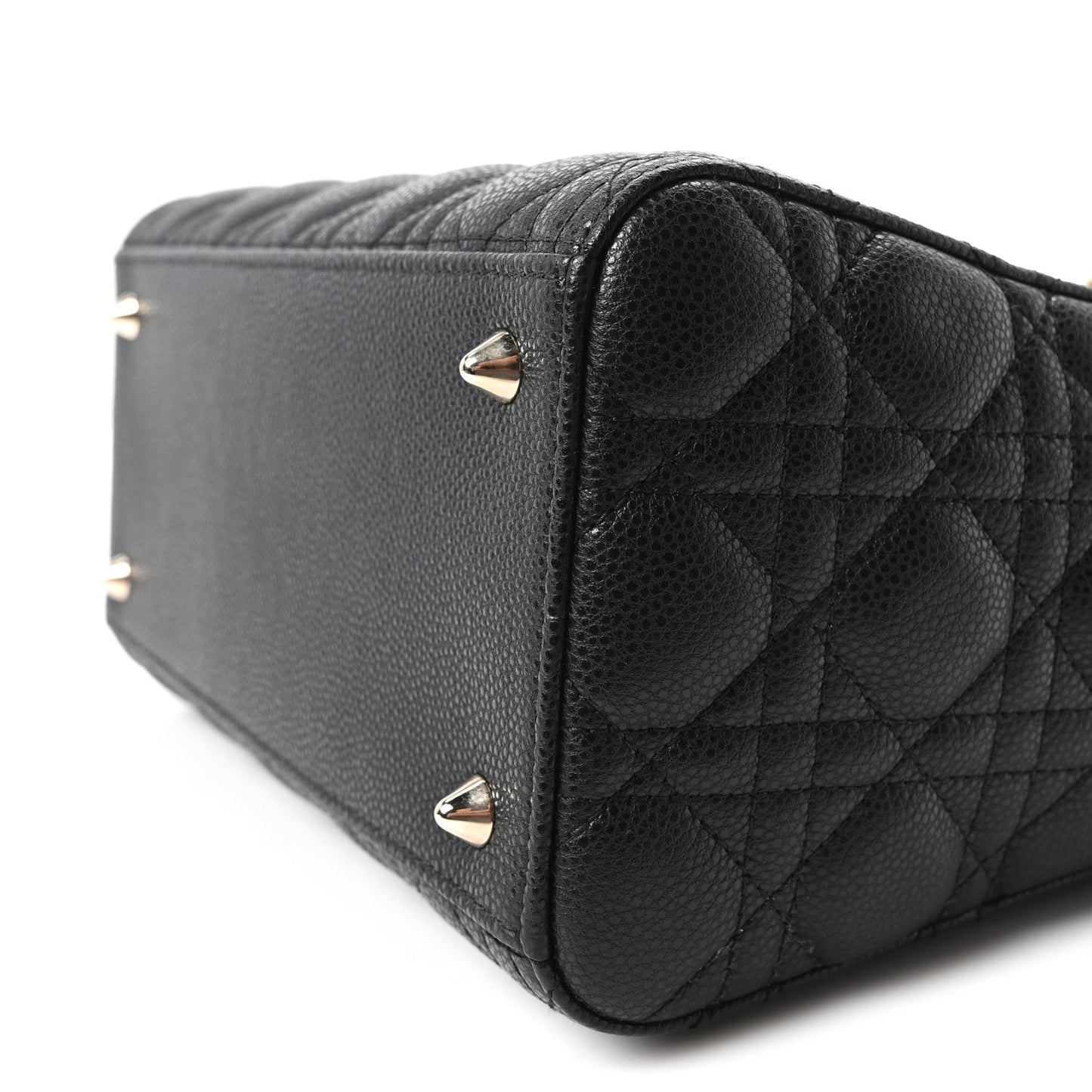 Grained Calfskin Cannage Medium Lady Dior Black