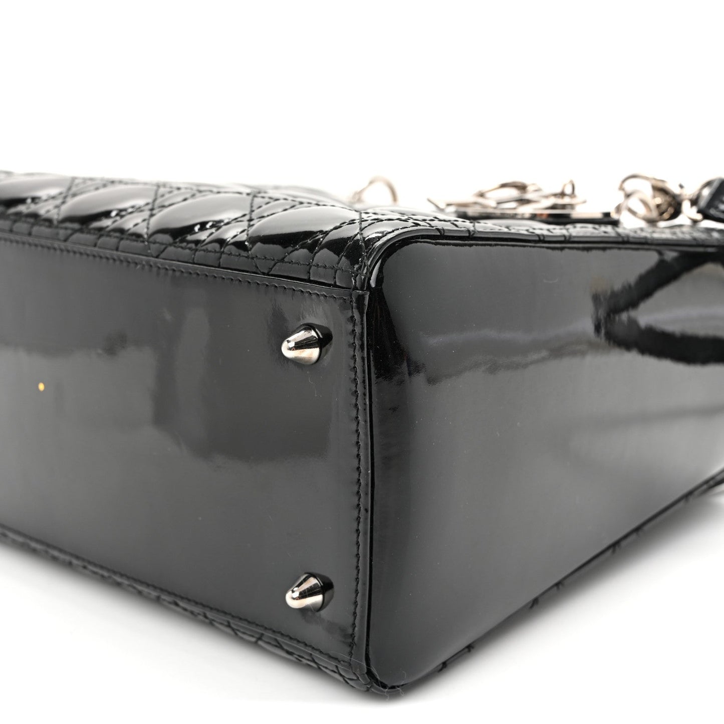 Patent Cannage Medium Lady Dior Black