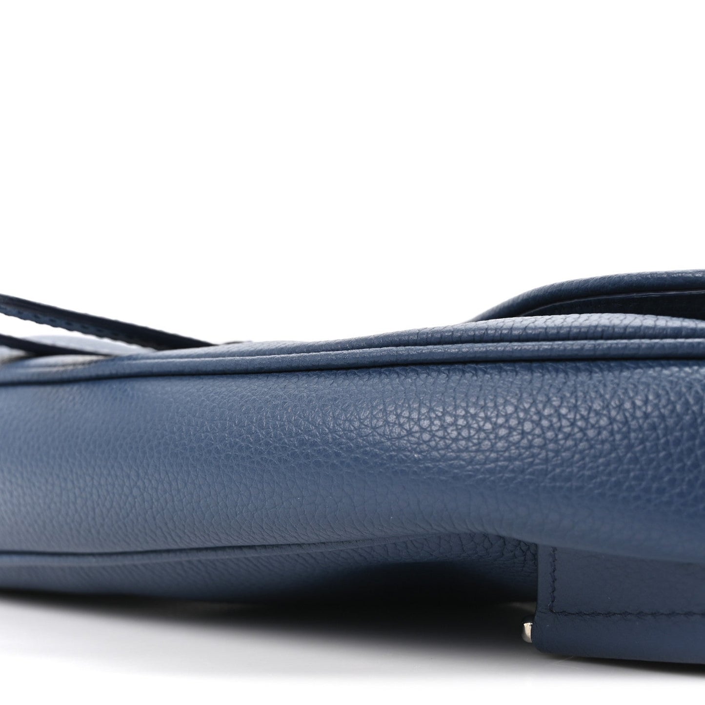 Grained Calfskin Mens Saddle Bag Navy Blue
