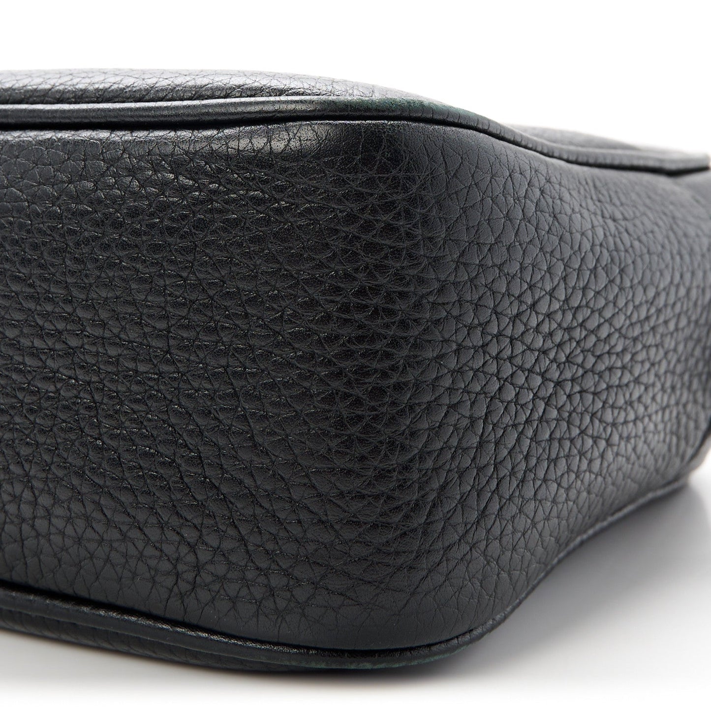 Pebbled Calfskin Small Soho Disco Bag Black
