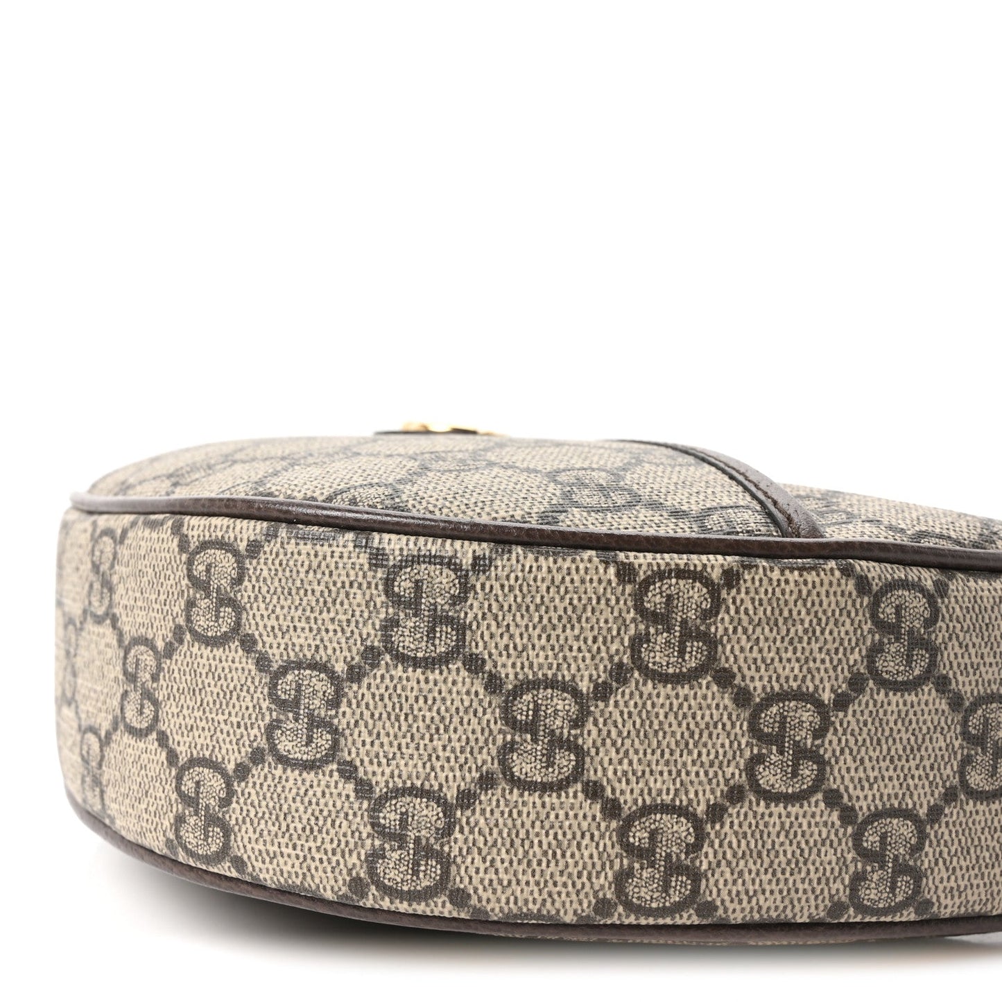 GG Supreme Monogram Textured Dollar Calfskin Small Ophidia Shoulder Bag Beige Ebony New Acero