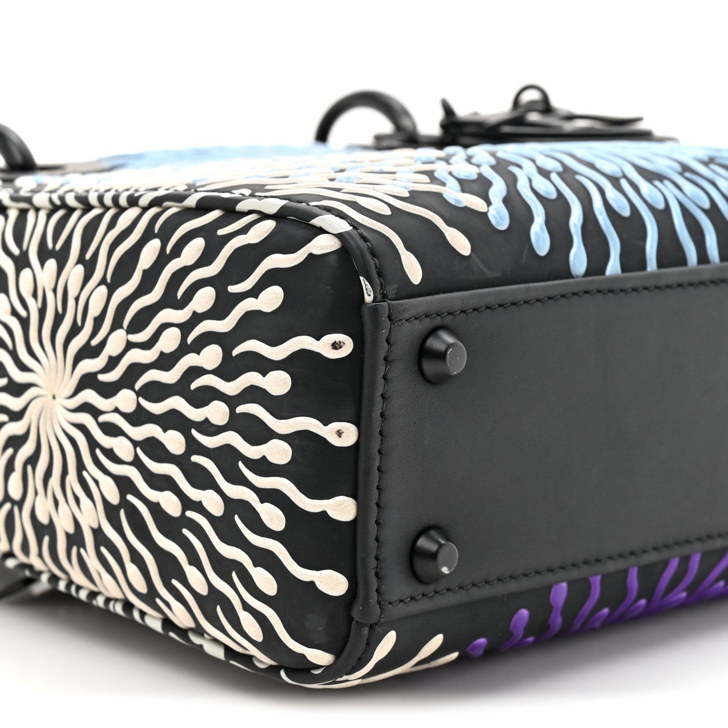 X BHARTI KHER Calfskin Painted Mini Lady Dior Black