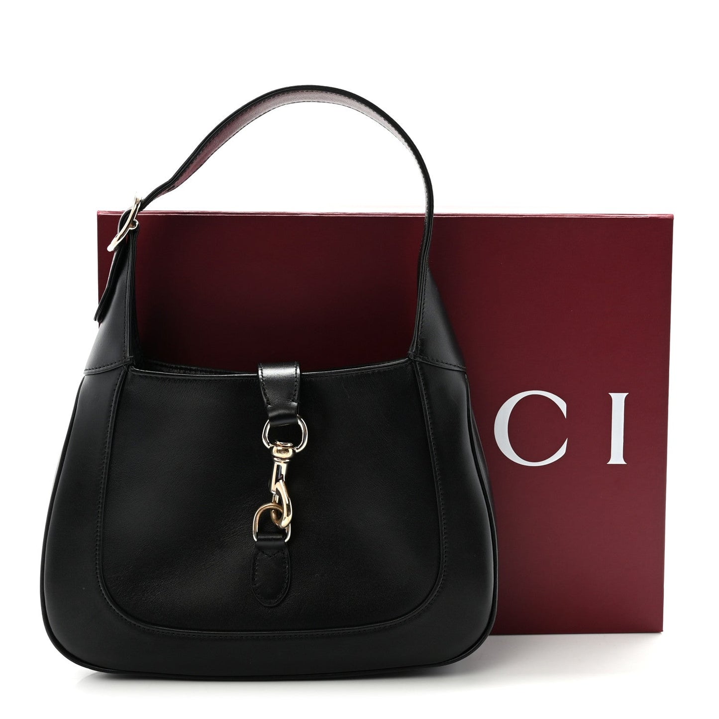 Calfskin Small Jackie Shoulder Bag Black