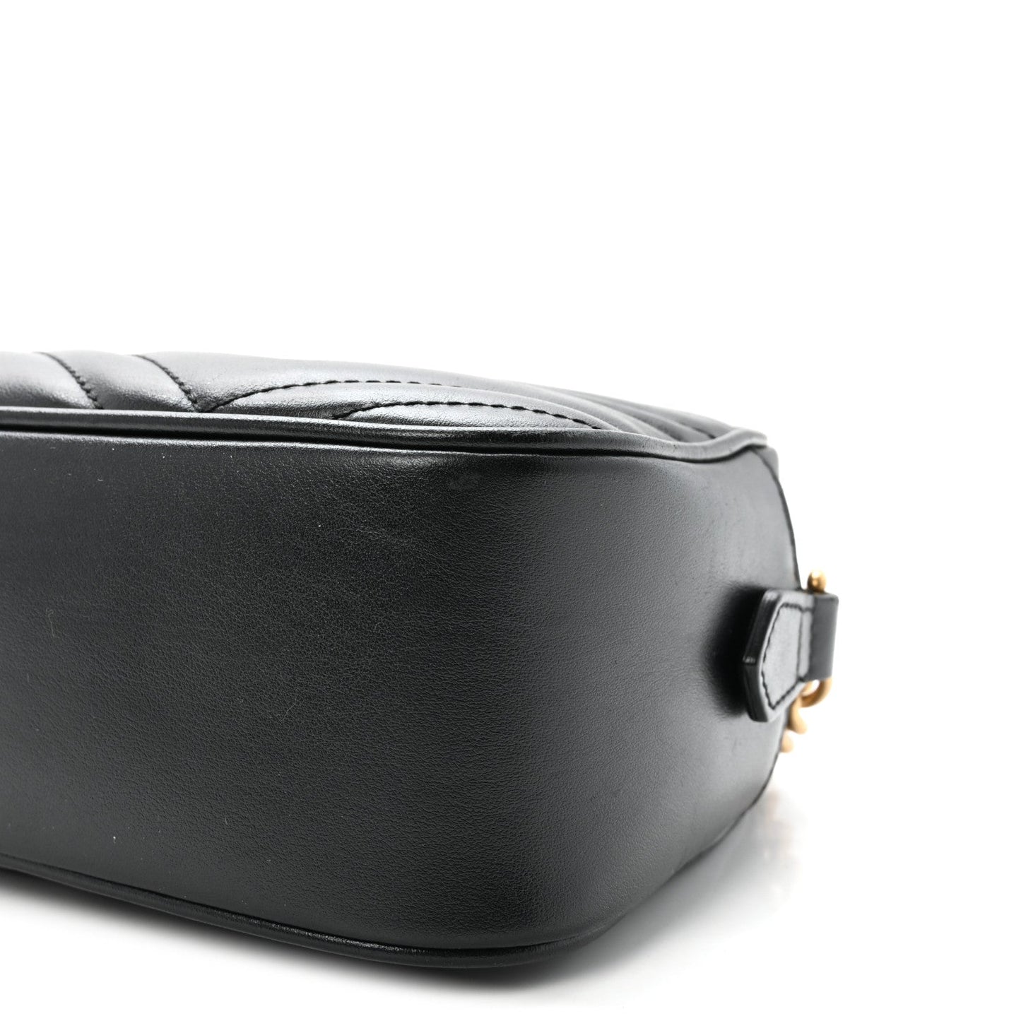 Calfskin Matelasse Small GG Marmont Chain Shoulder Bag Black