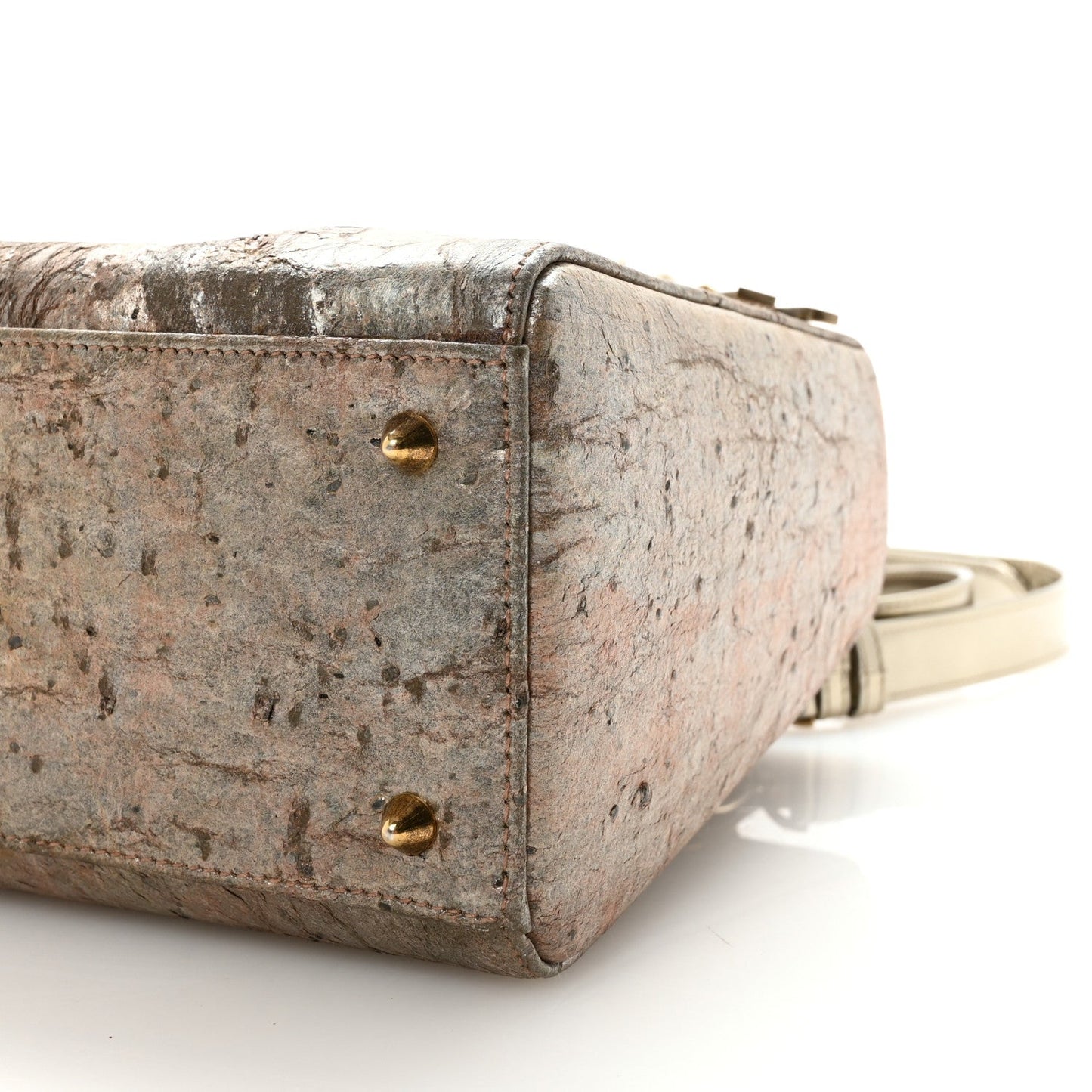 X LEE BUL Treated Calfskin Medium Lady Dior Art Bronze
