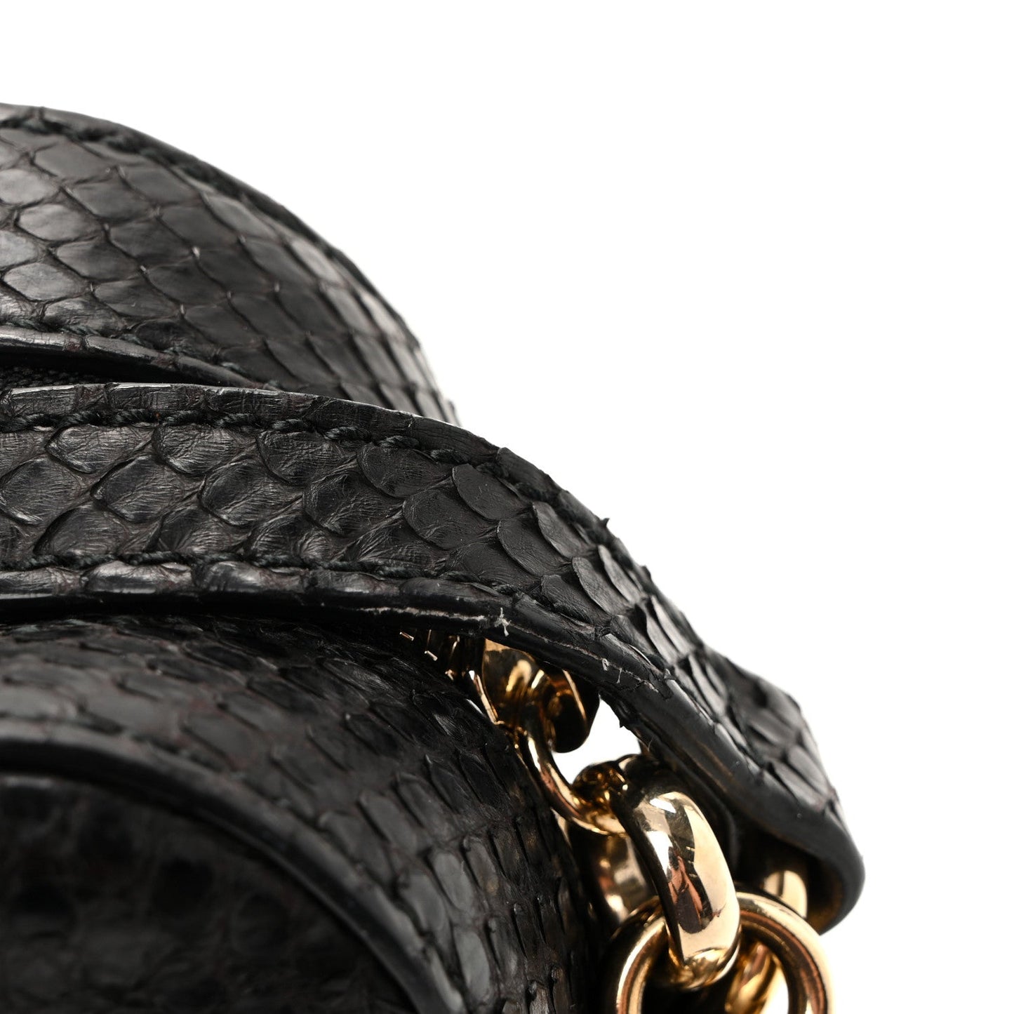 Snakeskin Small Soho Disco Bag Black