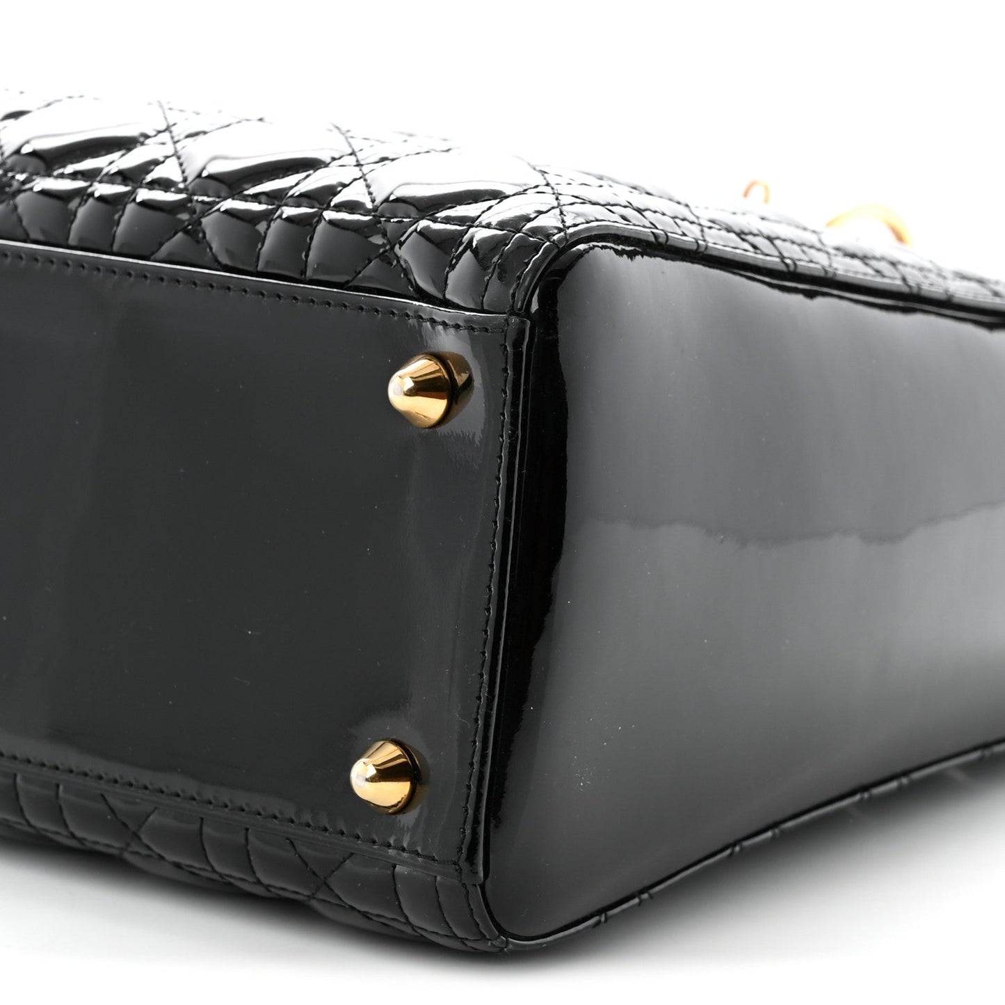 Patent Cannage Large Lady Dior Black