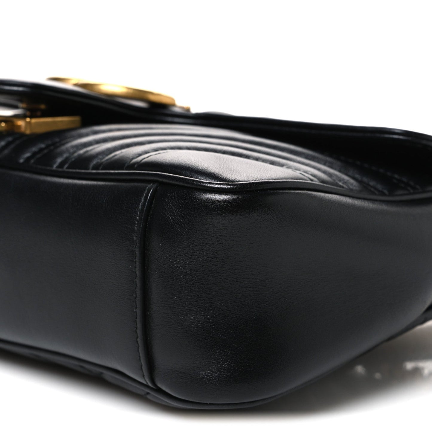Calfskin Matelasse Small GG Marmont Shoulder Bag Black
