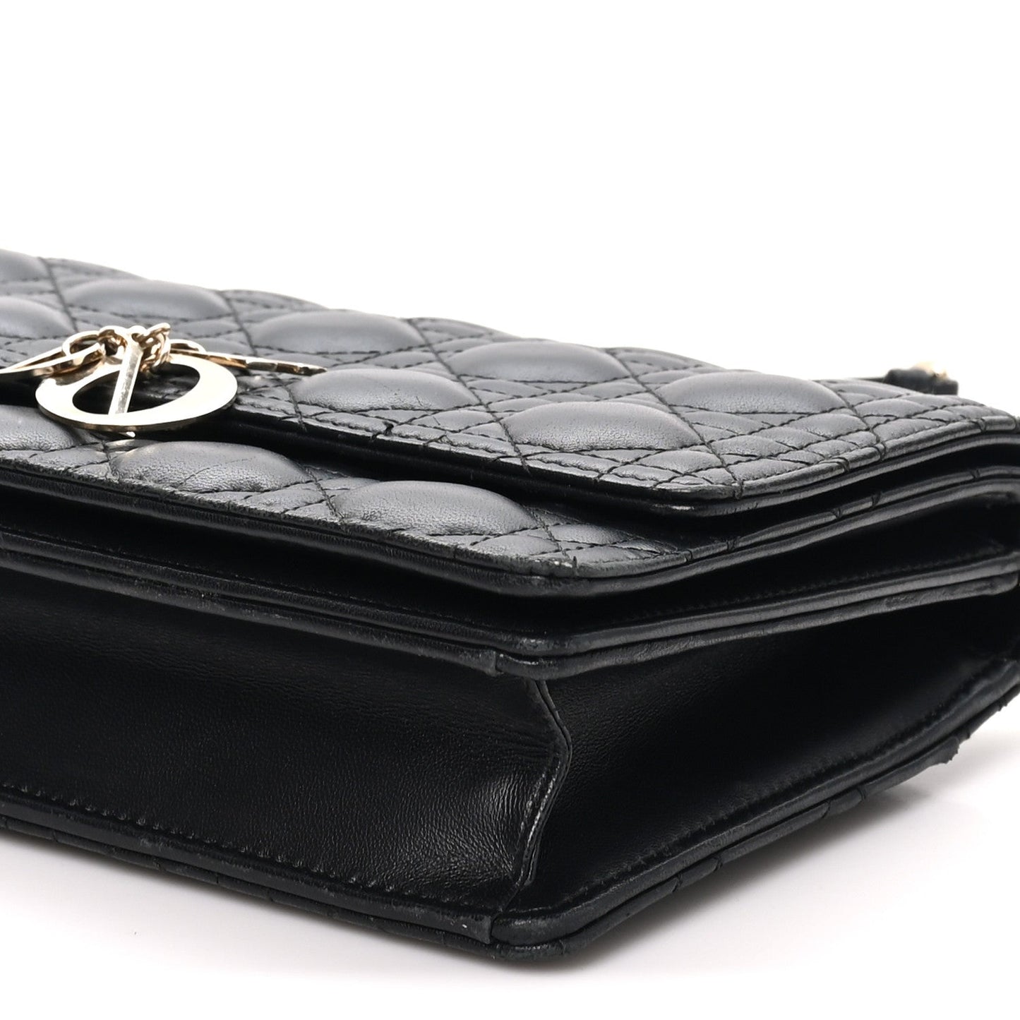 Lambskin Cannage Miss Dior Top Handle Bag Black
