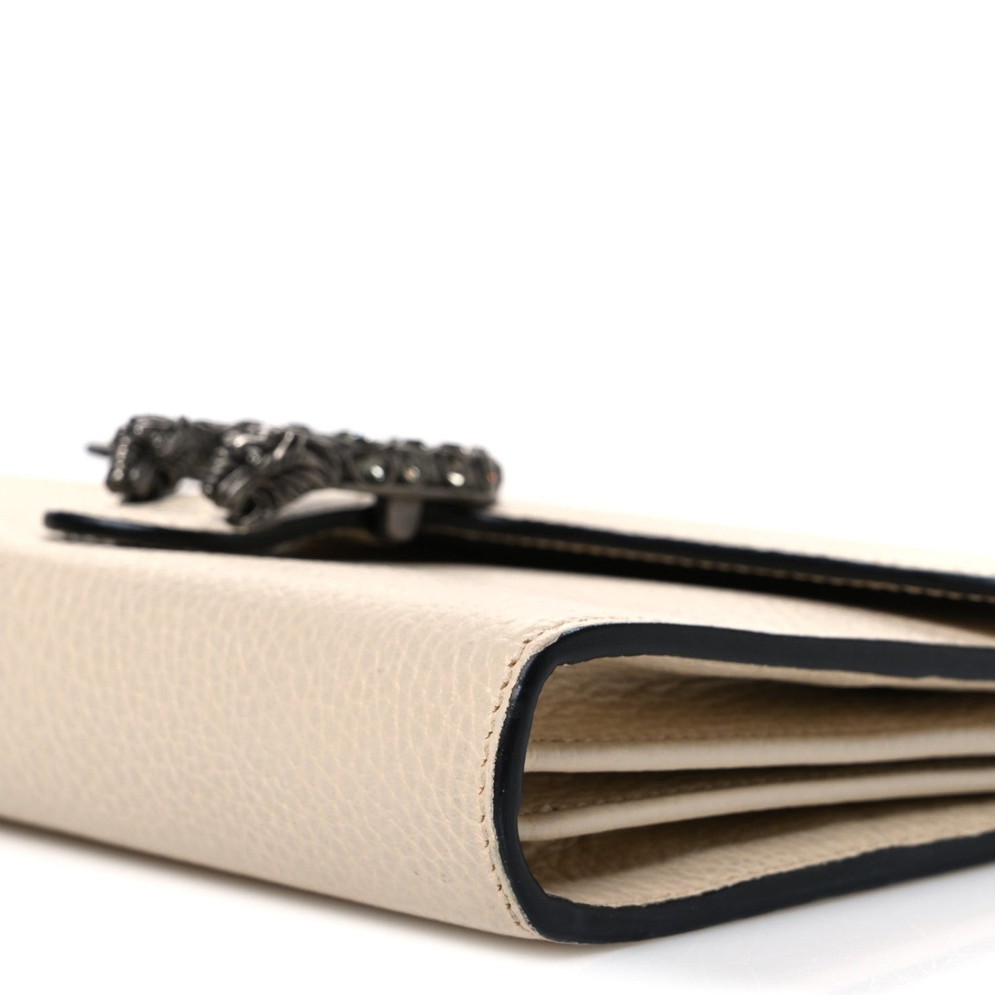 Dollar Calfskin Mini Dionysus Chain Wallet Mystic White