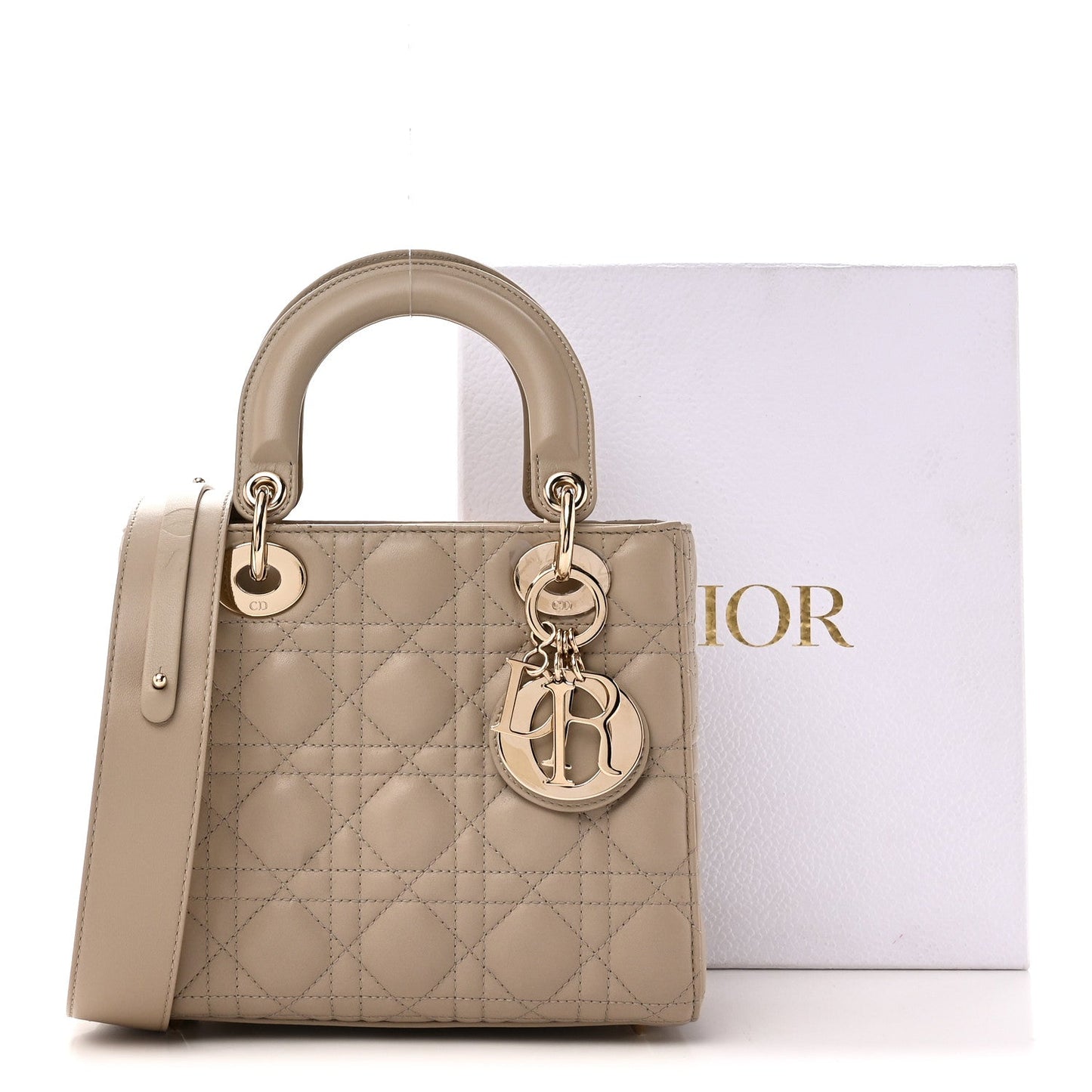 Lambskin Cannage Small My ABCDior Lady Dior Hazelnut