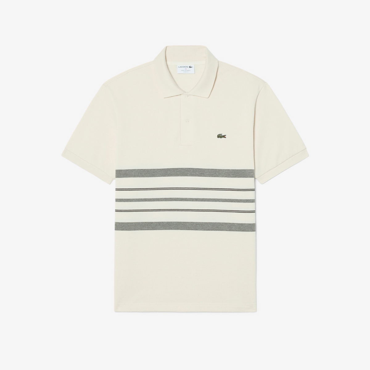 LACOSTE - MADE IN FRANCE CLASSIC FIT STRIPED POLO SHIRT Men’s -BEIGE