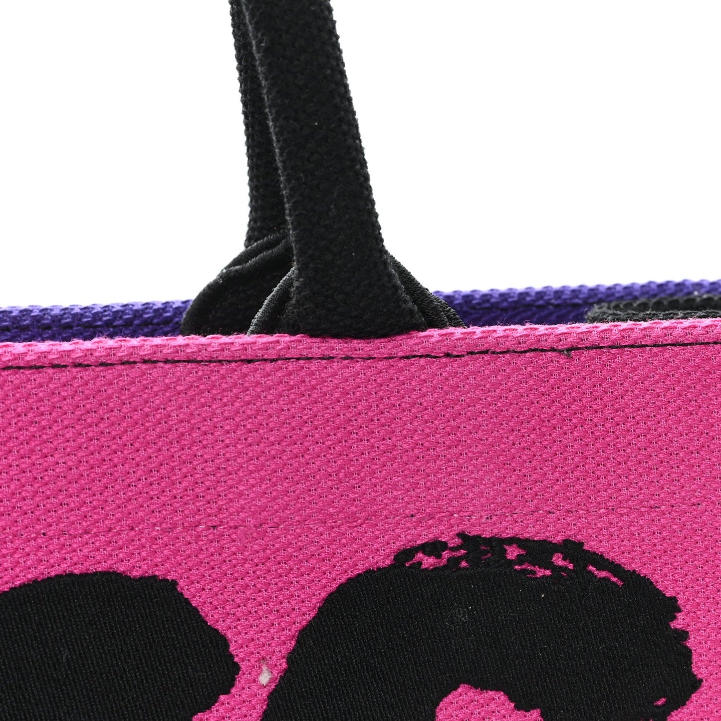 Canvas Embroidered Large Miss Dior Graffiti Book Tote Fuchsia Purple