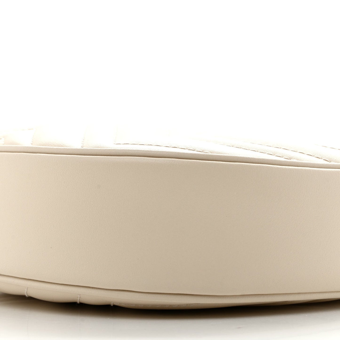 Calfskin Matelasse Chevron Mini GG Marmont Half Moon Hobo Mystic White