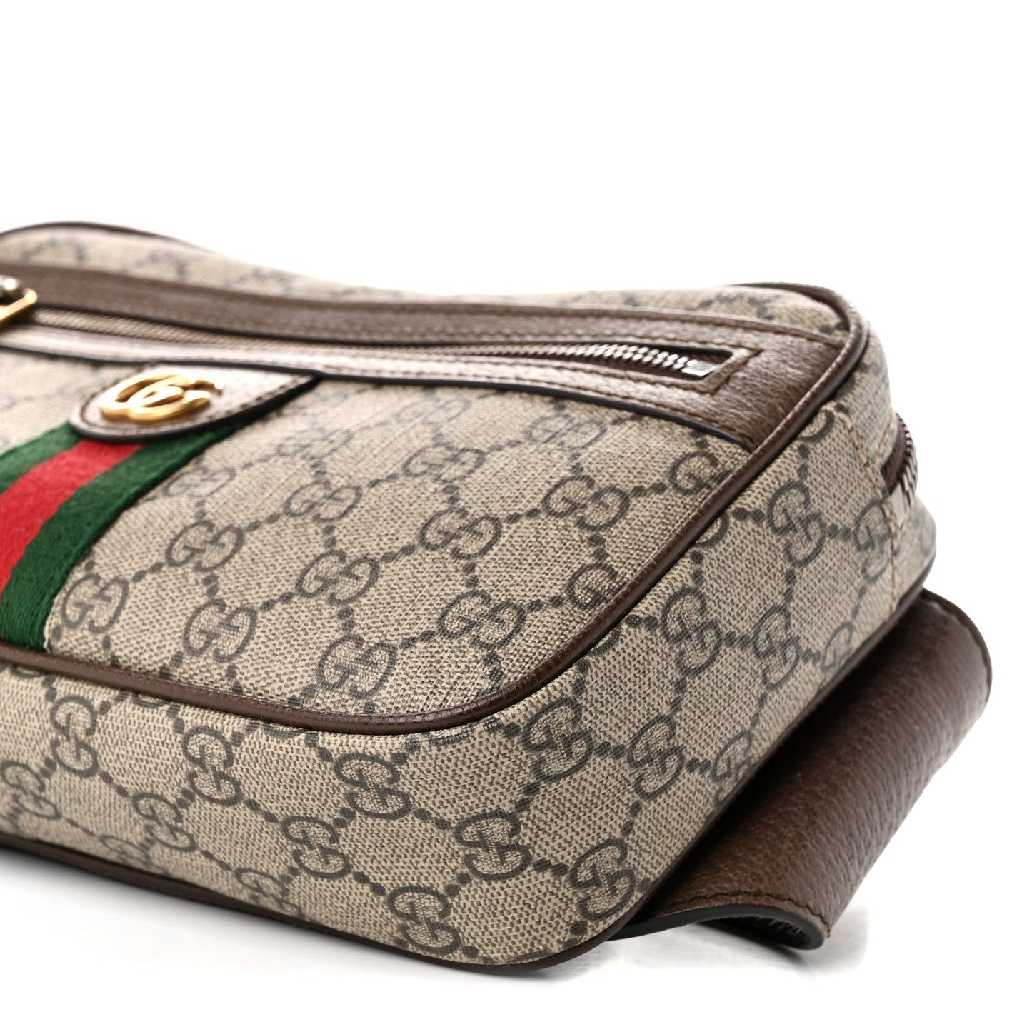 Soft GG Supreme Monogram Medium Ophidia Belt Bag Dark Brown