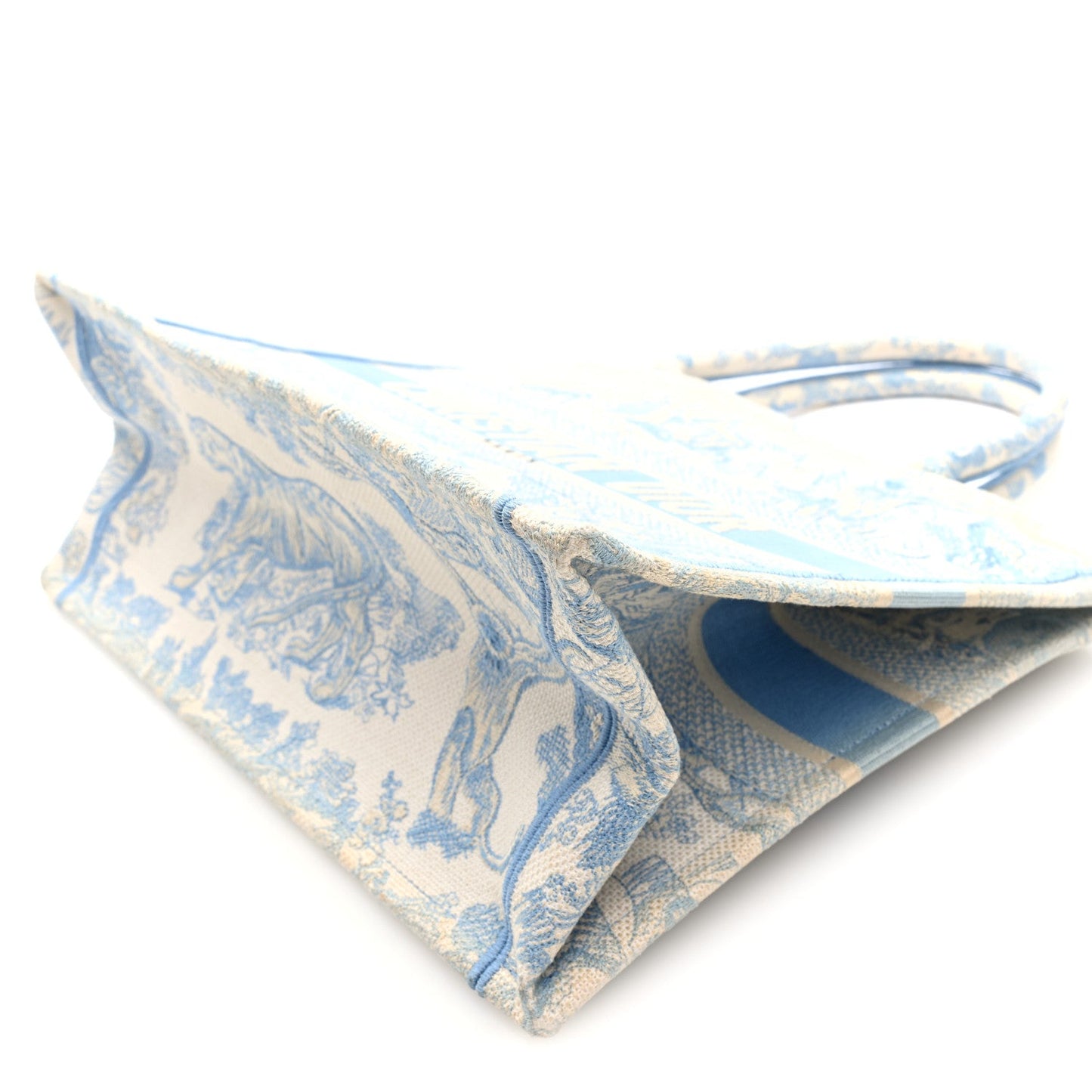Canvas Embroidered Medium Dioriviera Toile De Jouy Book Tote Light Blue