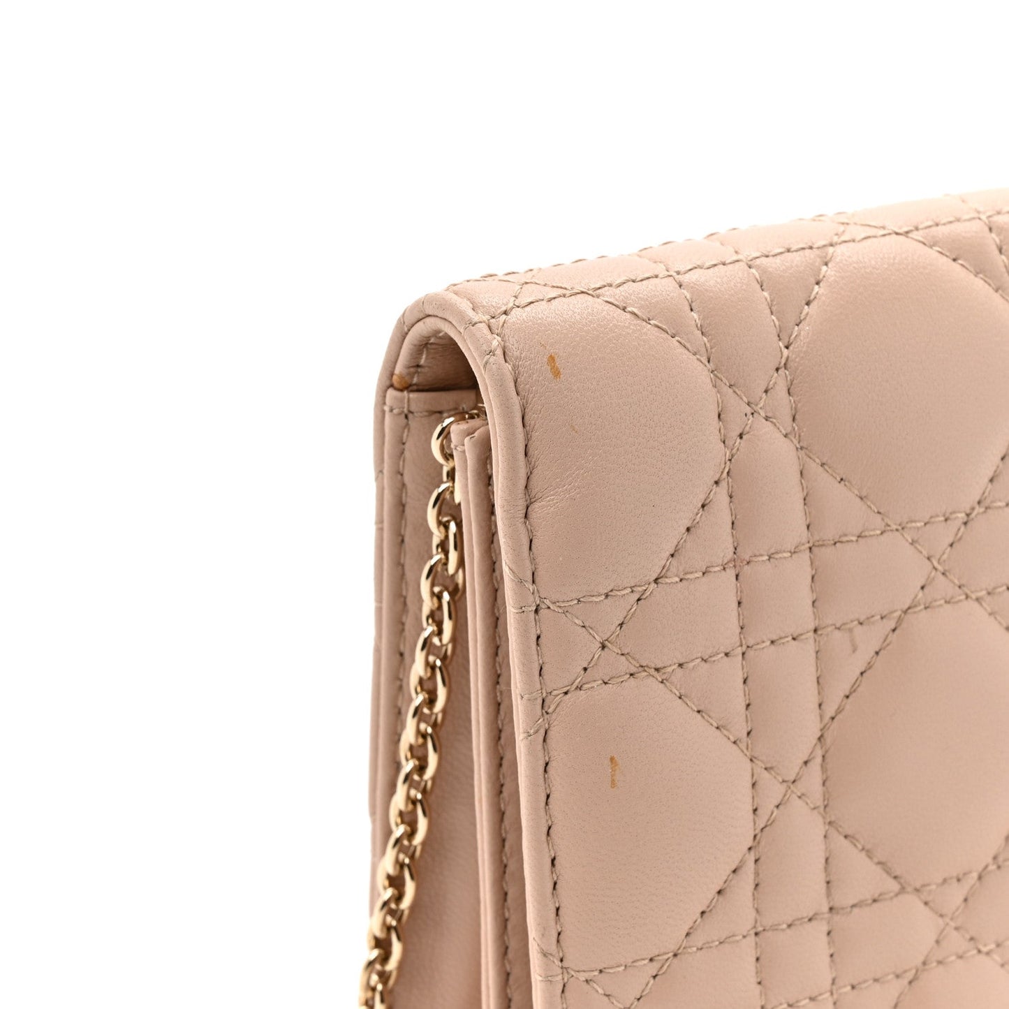 Lambskin Cannage Lady Dior Convertible Clutch Pink