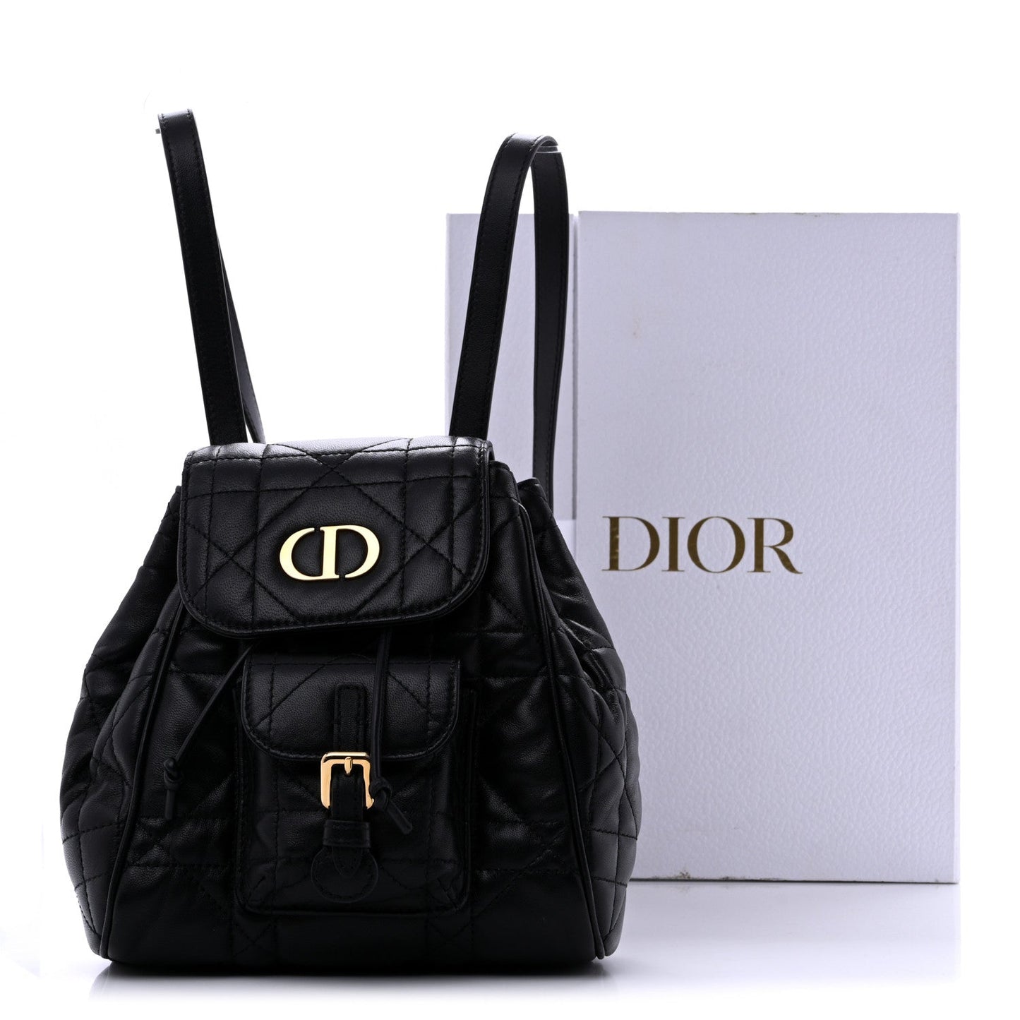 Lambskin Macrocannage Small Caro Backpack Black