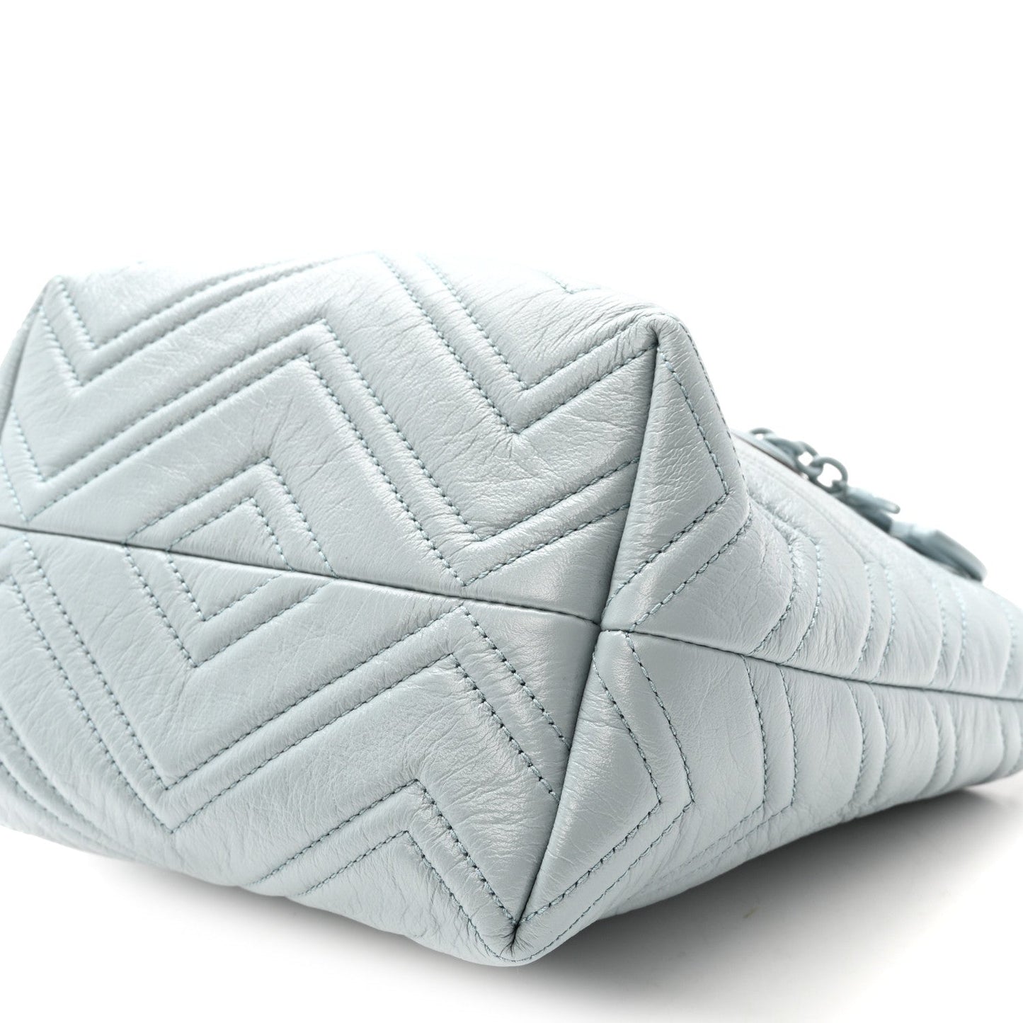 Nappa Chevron Matelasse Small GG Marmont Tote Bag Icy Blue