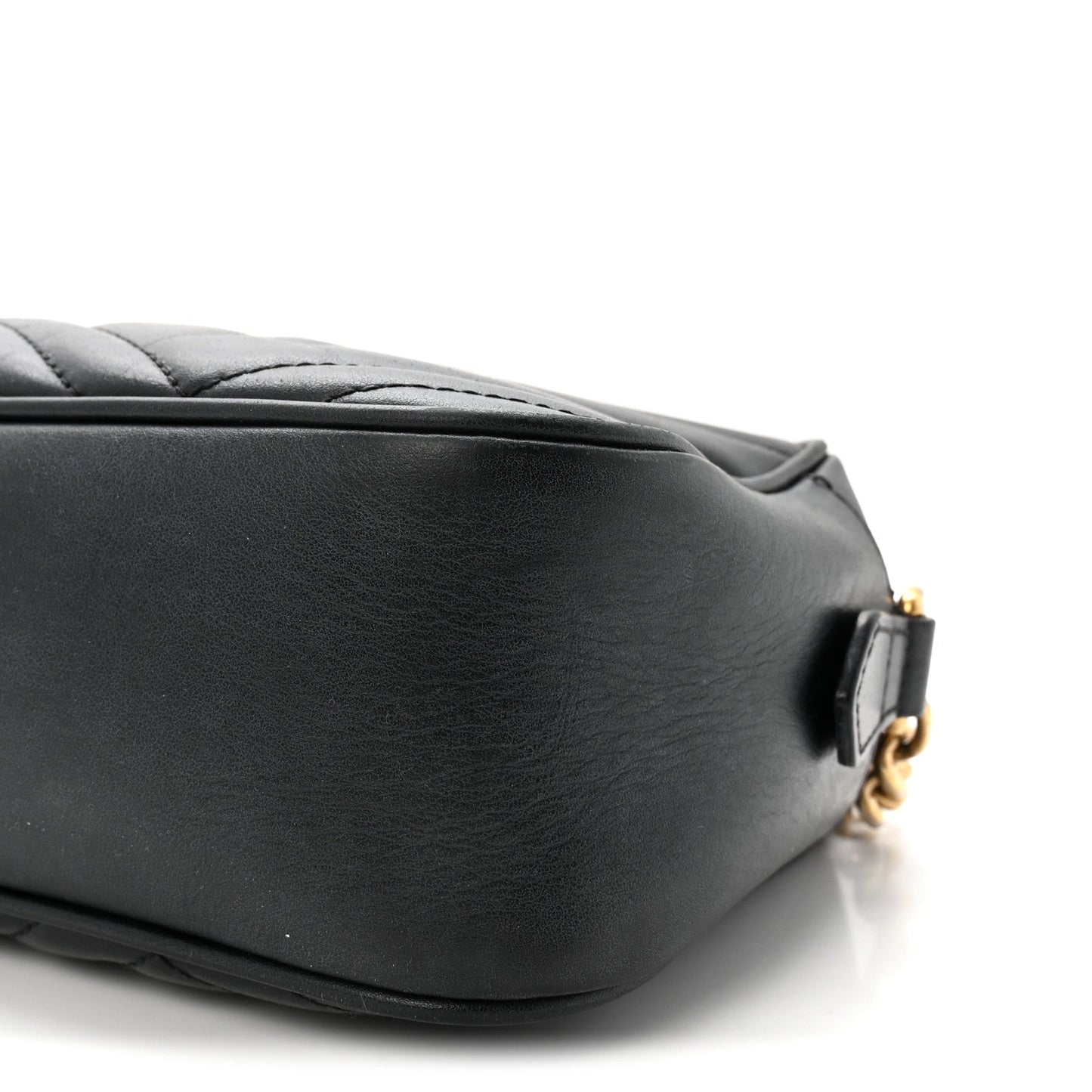 Calfskin Matelasse Small GG Marmont Chain Shoulder Bag Black