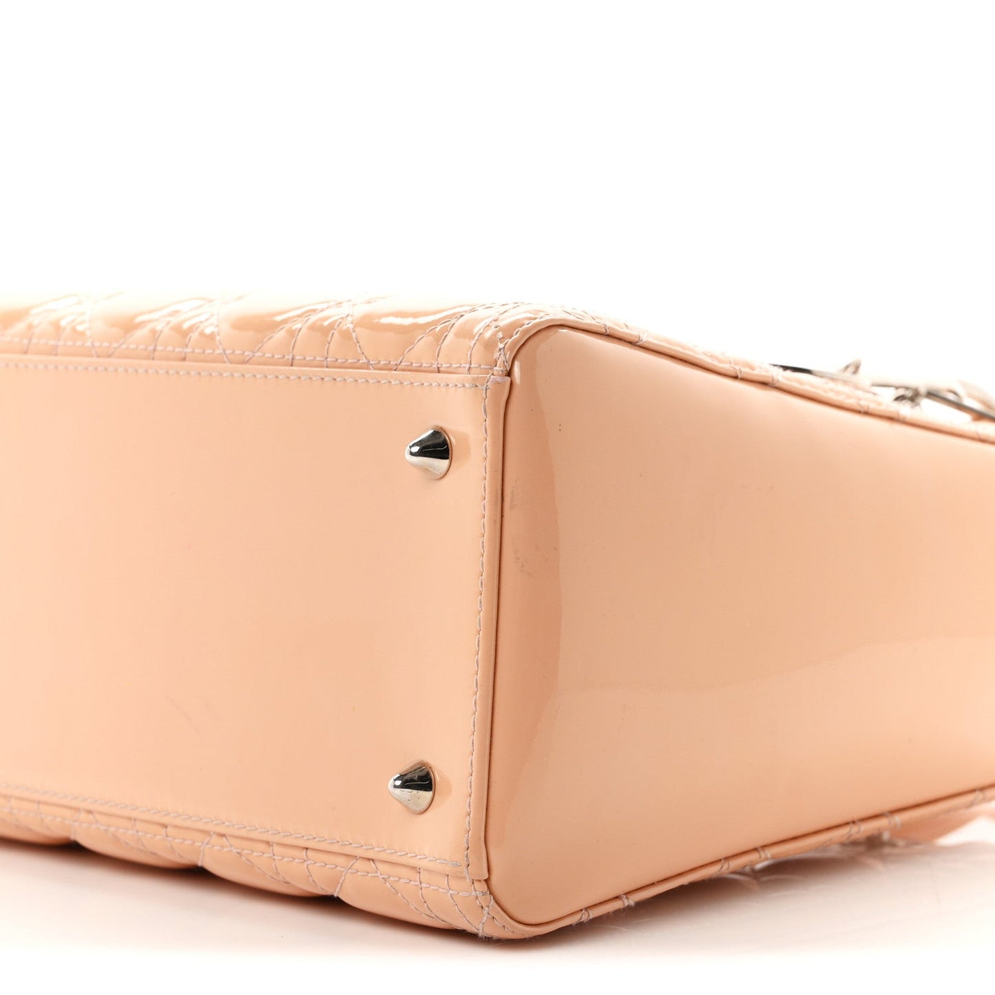 Patent Cannage Medium Lady Dior Rose Clair