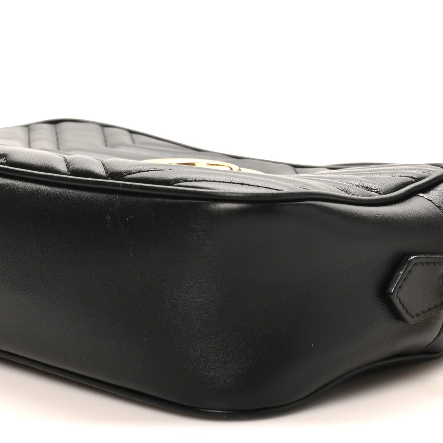 Calfskin Matelasse Small GG Marmont Chain Shoulder Bag Black