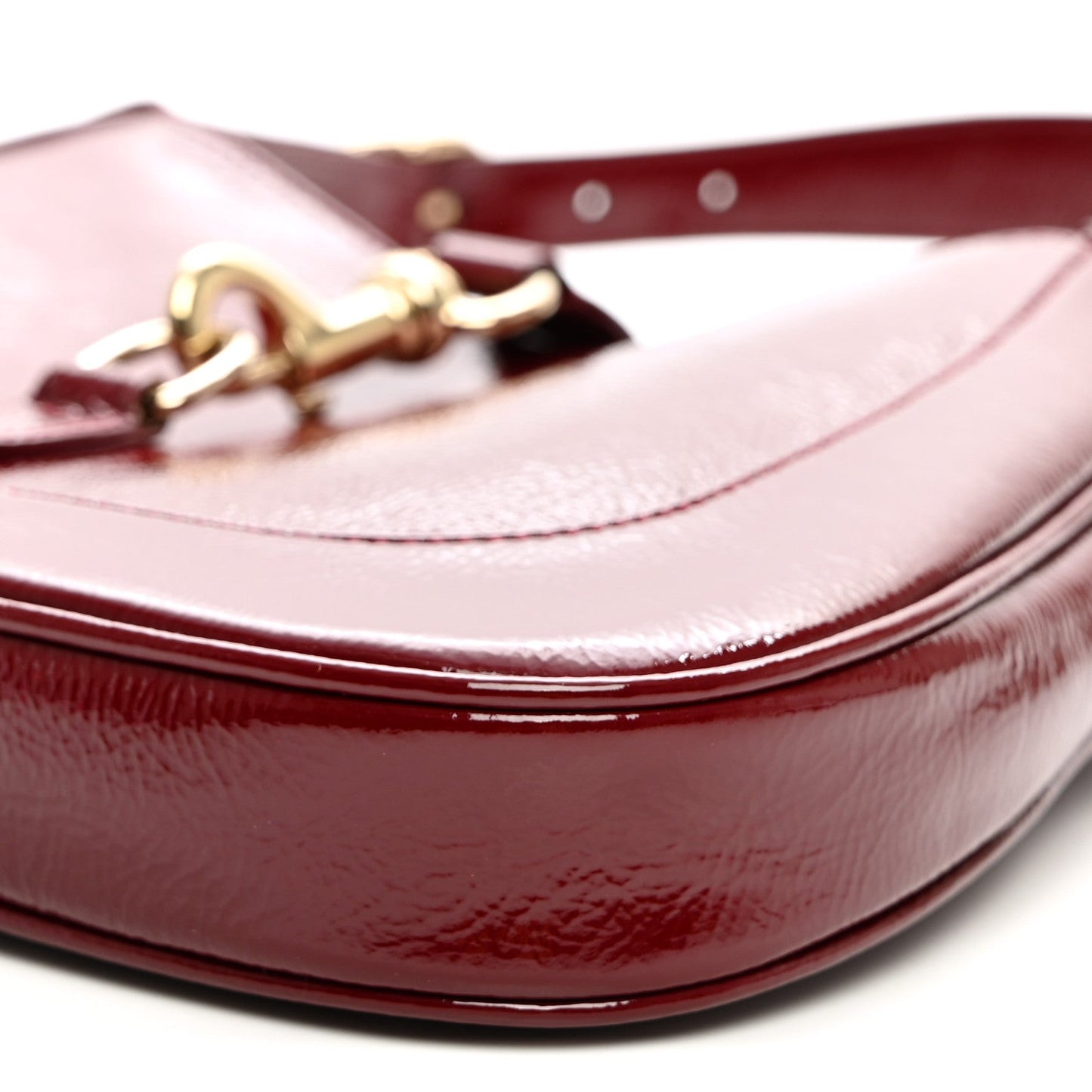 Patent Calfskin Small Jackie Shoulder Bag Rosso