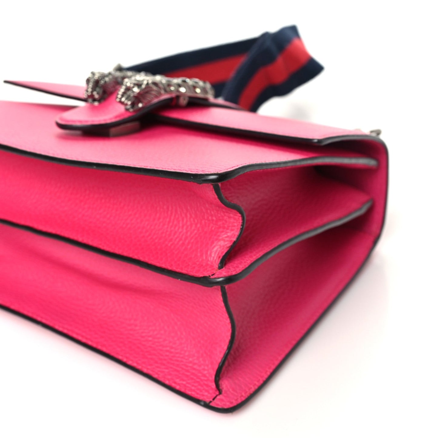 Dollar Calfskin Crystal Web Medium Dionysus Bamboo Top Handle Bag Box Pink Black Diamond