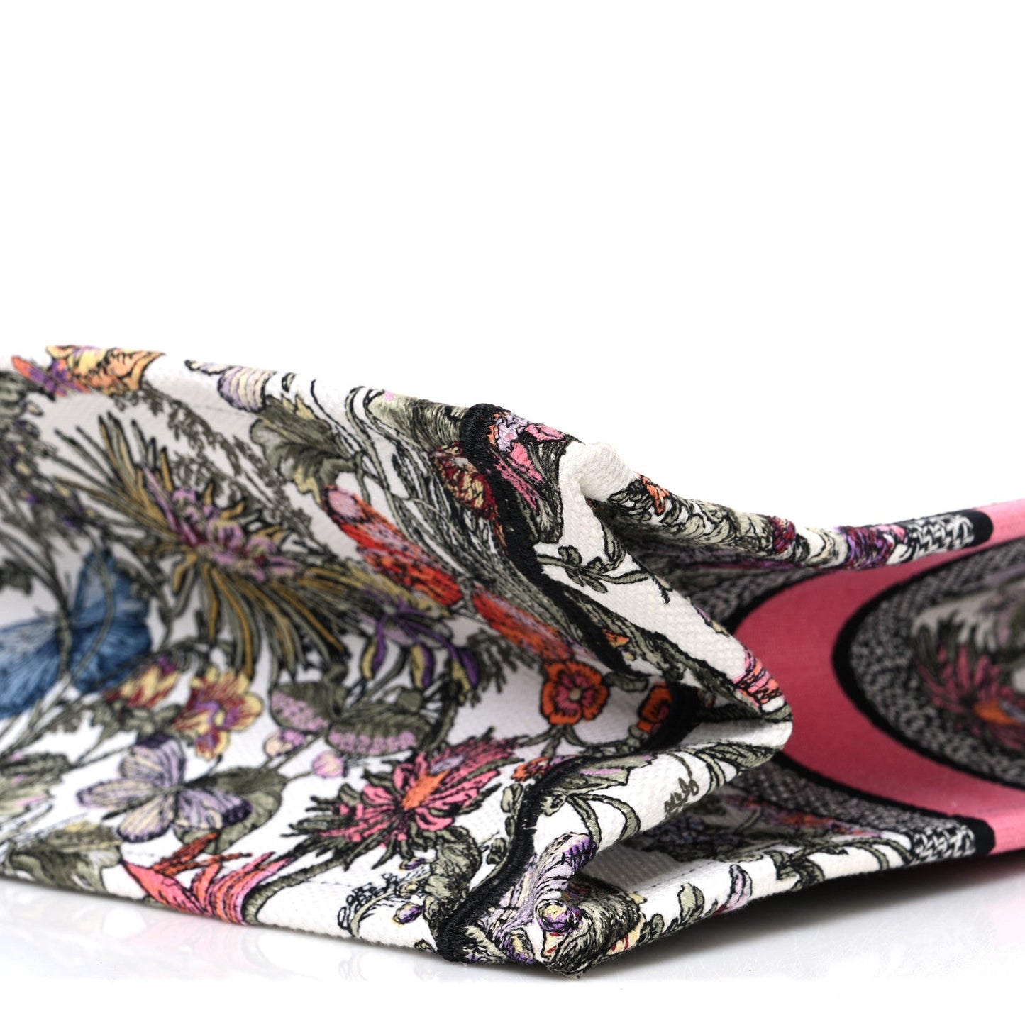 Canvas Embroidered Medium Mexico Millefiori Book Tote White Multicolor