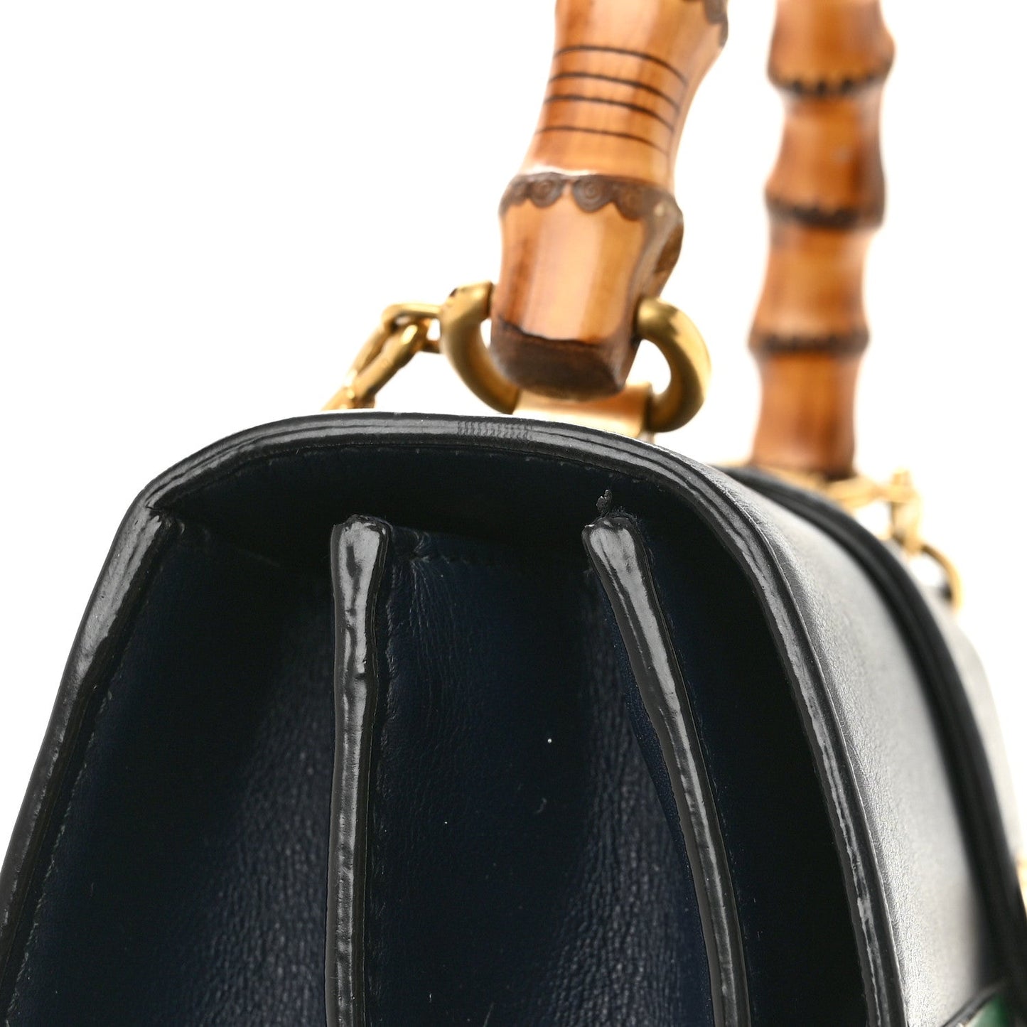 Moon Calfskin Bamboo Web Medium Dionysus Top Handle Bag Blue Emerald Hibiscus Red