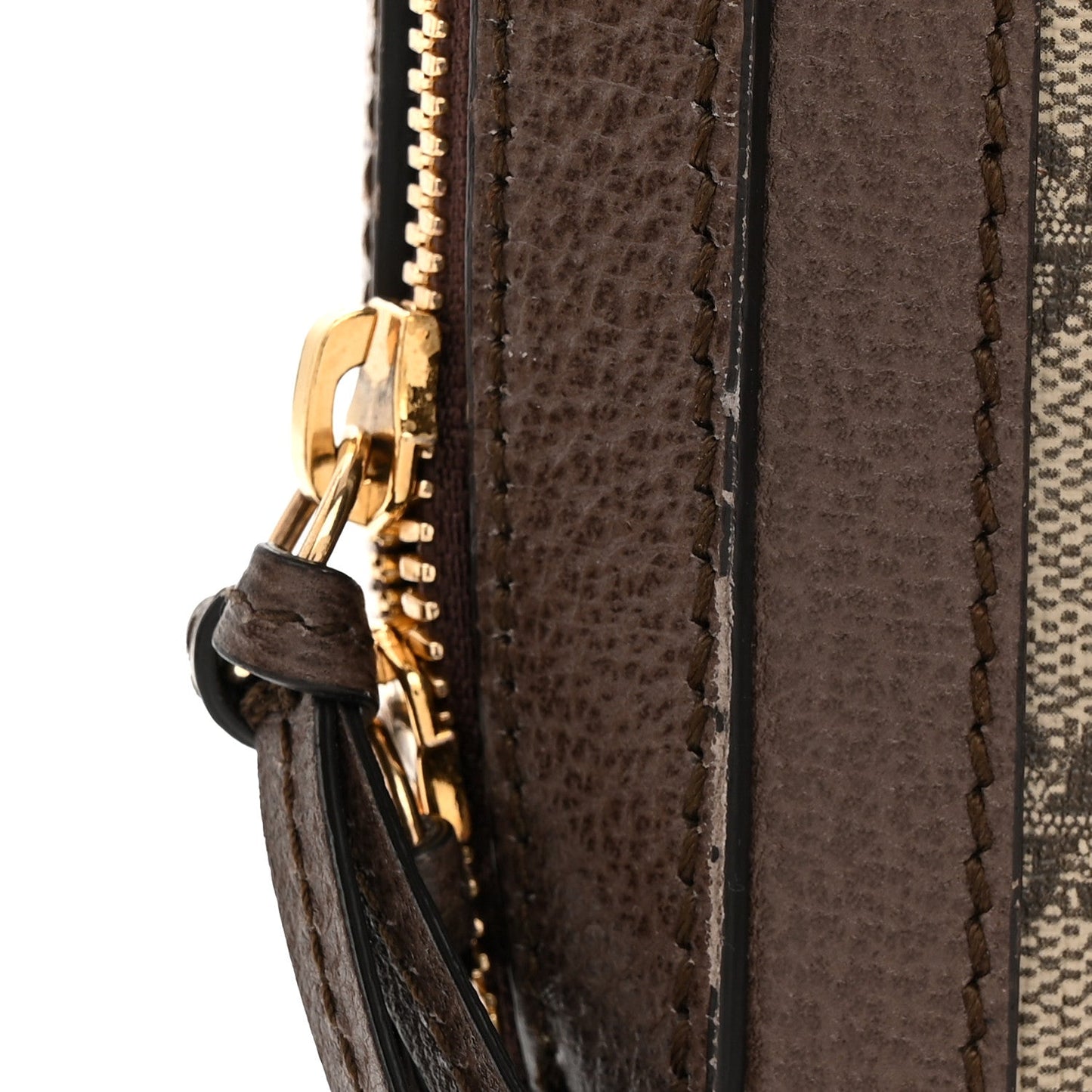 GG Supreme Monogram Web Small Ophidia Top Handle Shoulder Bag Brown