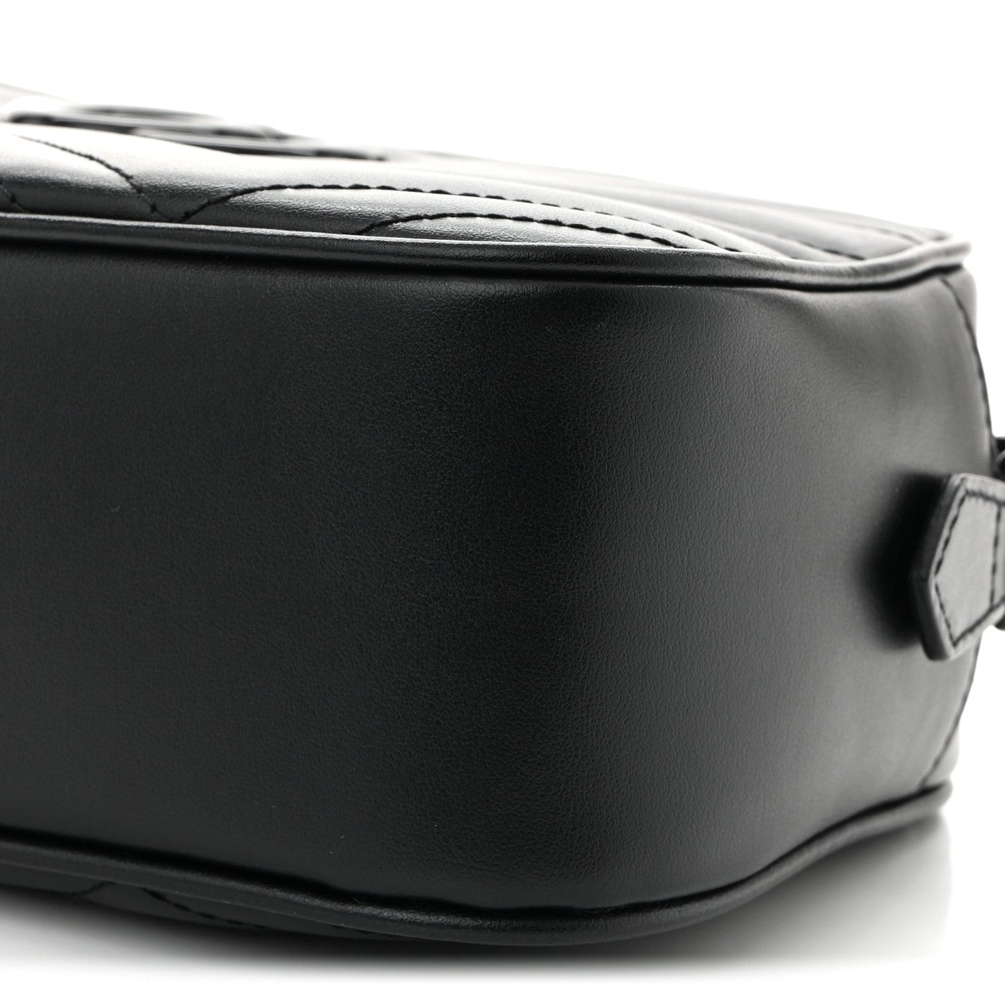 Calfskin Matelasse Monochrome Small GG Marmont Chain Shoulder Bag Black