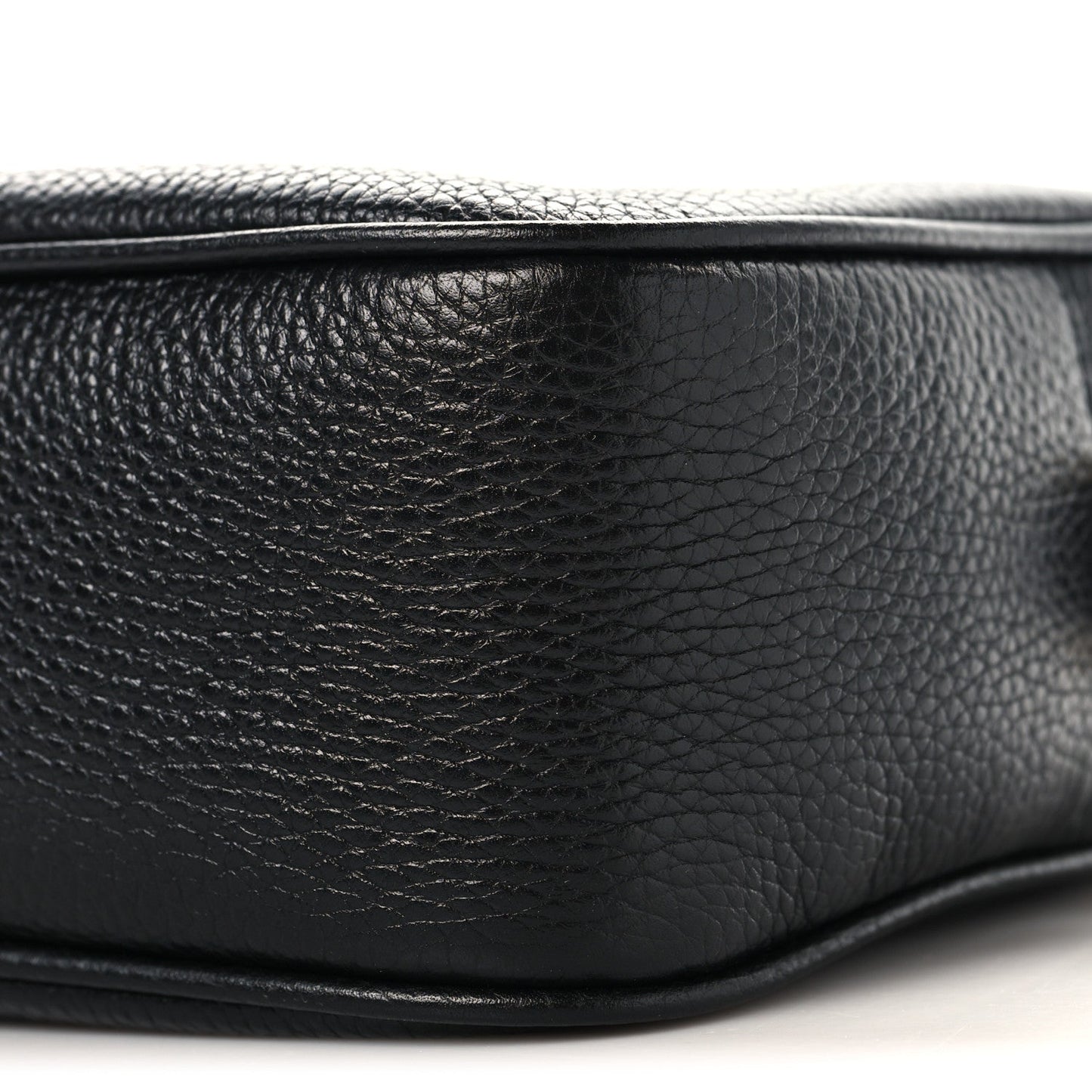 Pebbled Calfskin Small Soho Disco Bag Black