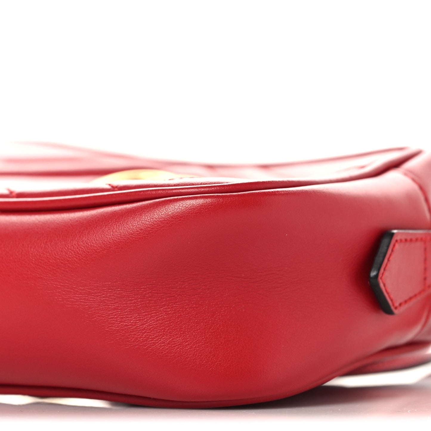 Calfskin Matelasse Mini GG Marmont Chain Shoulder Bag Hibiscus Red