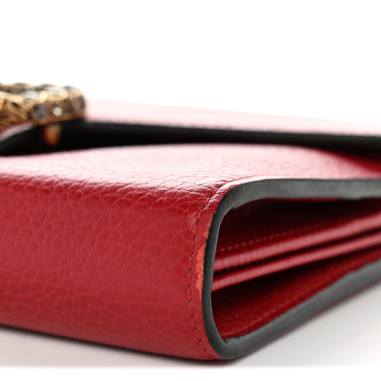 Calfskin Mini Dionysus Chain Wallet Hibiscus Red