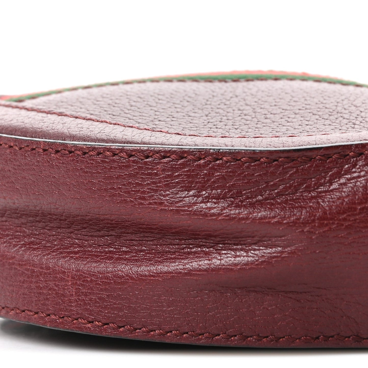 Soft Textured Calfskin Web Mini Ophidia Round Shoulder Bag Vintage Bordeaux