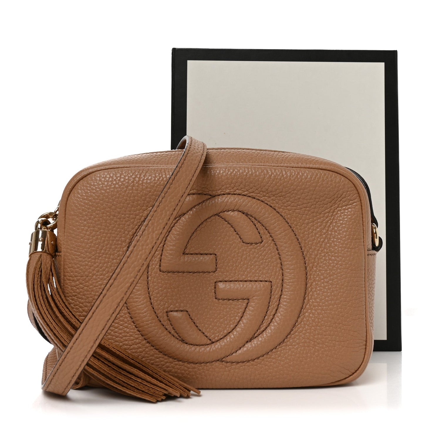 Pebbled Calfskin Small Soho Disco Bag Rose Beige