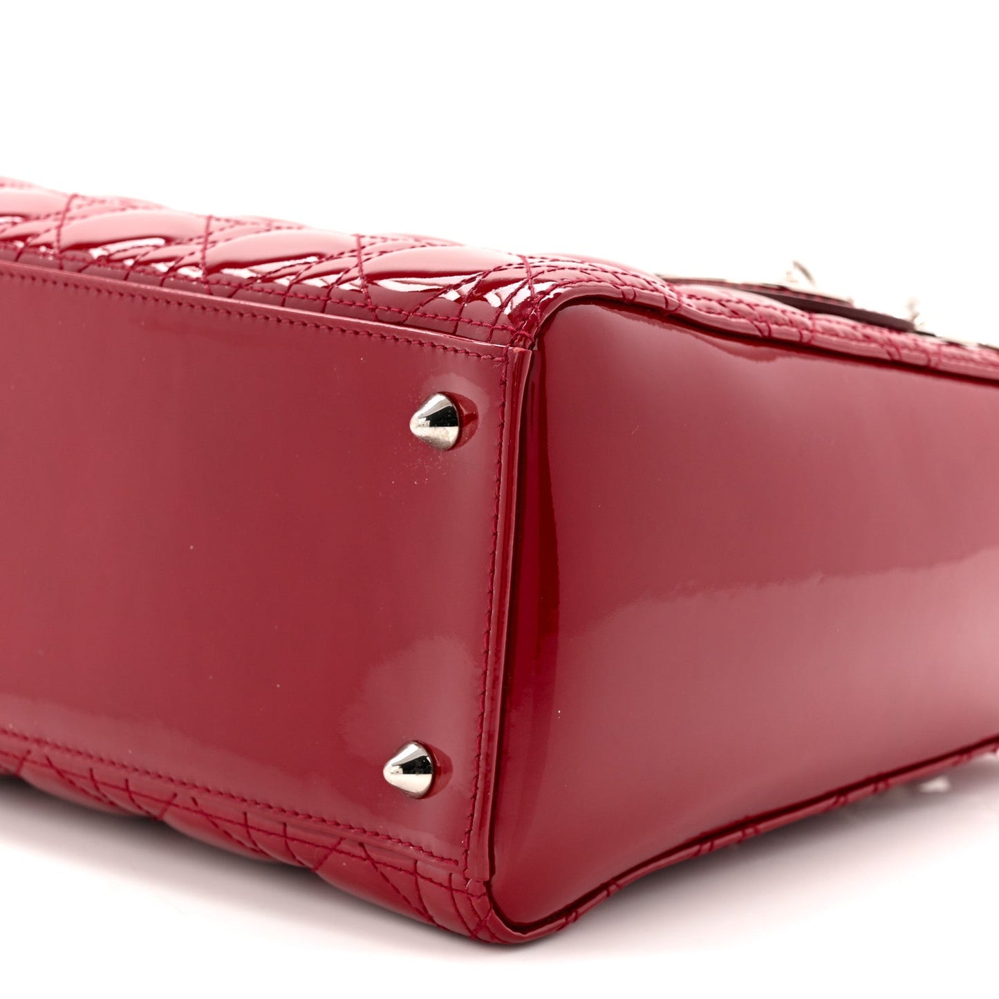 Patent Cannage Medium Lady Dior Red