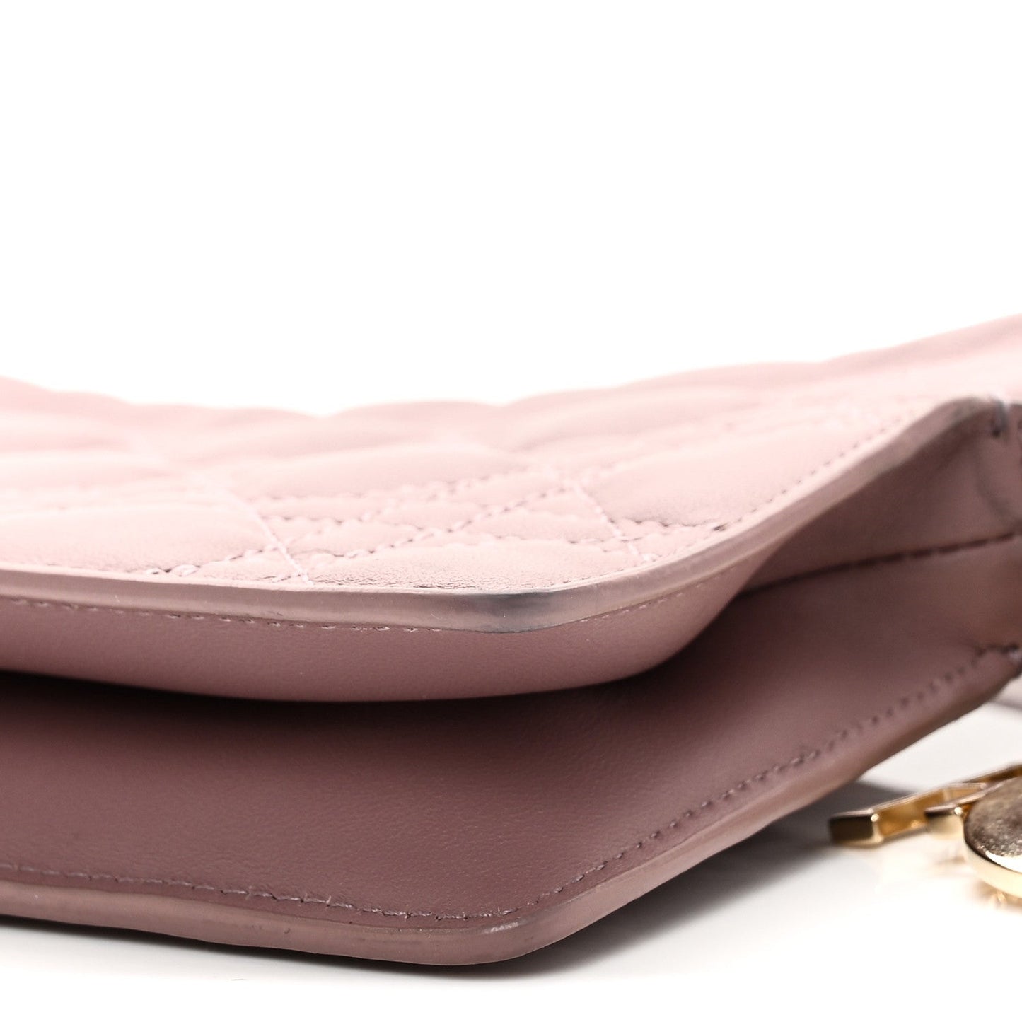 Lambskin Cannage Milly Mini Drawstring Bag Pink Peony