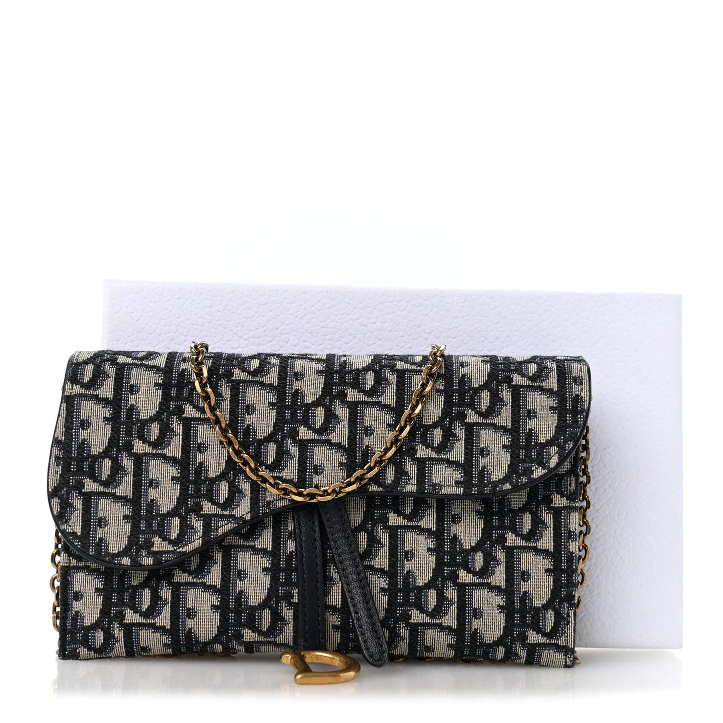 Oblique Small Saddle Chain Pouch Blue