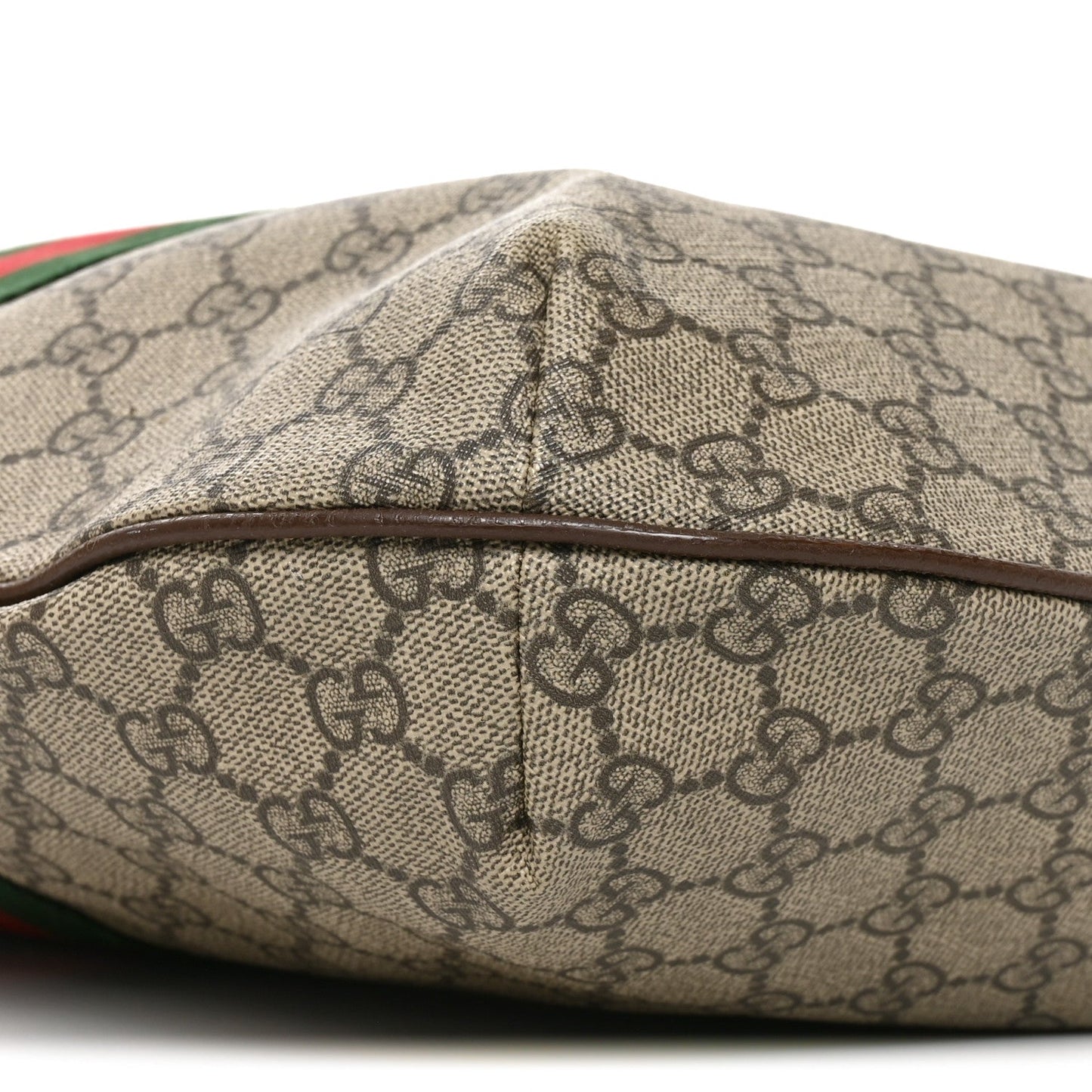 GG Supreme Monogram Web Ophidia Half Moon Hobo Brown