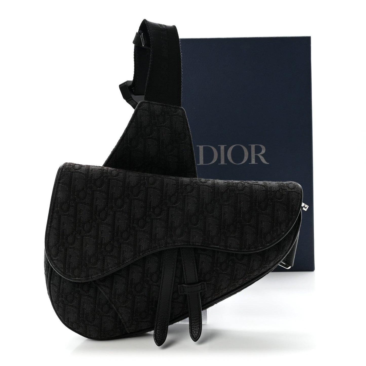 Oblique Mens Saddle Bag Black Blue