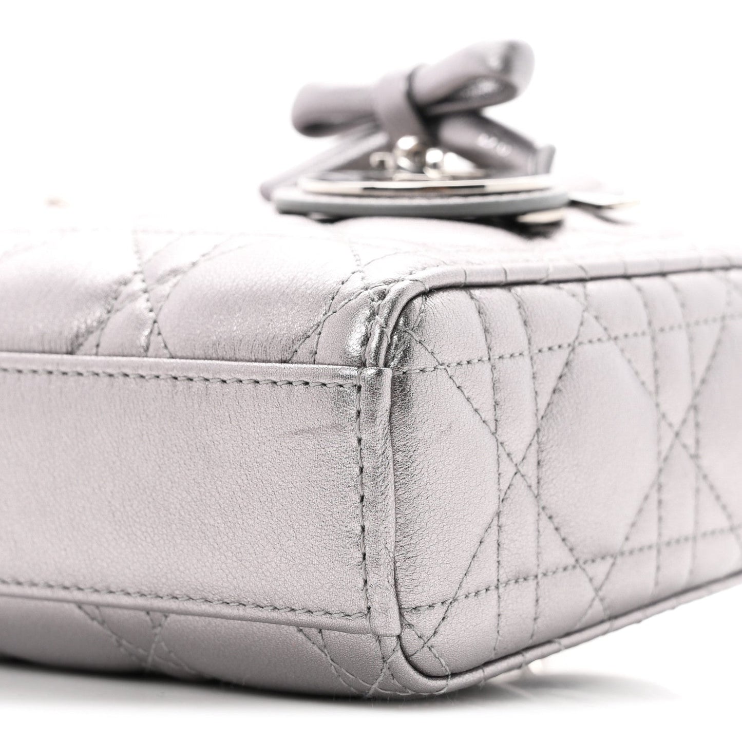 Metallic Lambskin Cannage Small Lady D-Joy