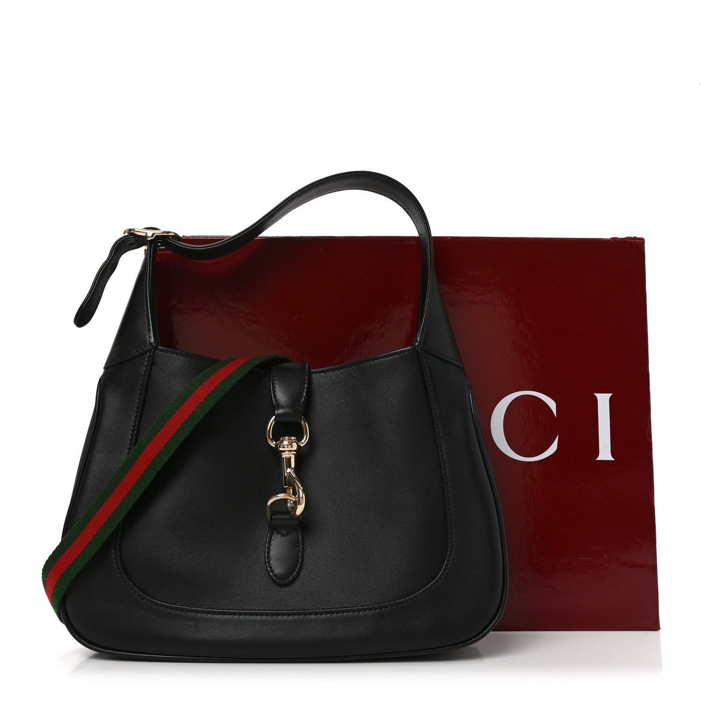 Calfskin Small Jackie Shoulder Bag Black