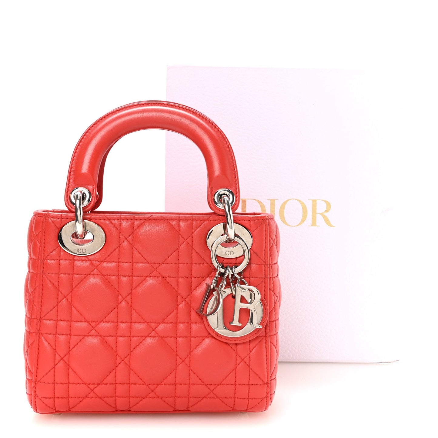 Lambskin Cannage Mini Lady Dior Red